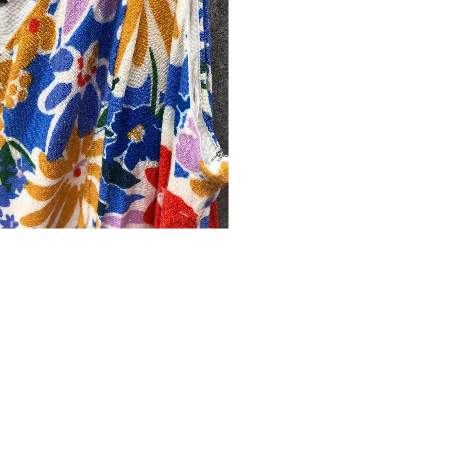 AQUA AQUA Floral Romper Womens M Blue Multicolor Flower Print Sleeveless V-Neck Zip Size 32" / US 10 / IT 46 - 9 Thumbnail