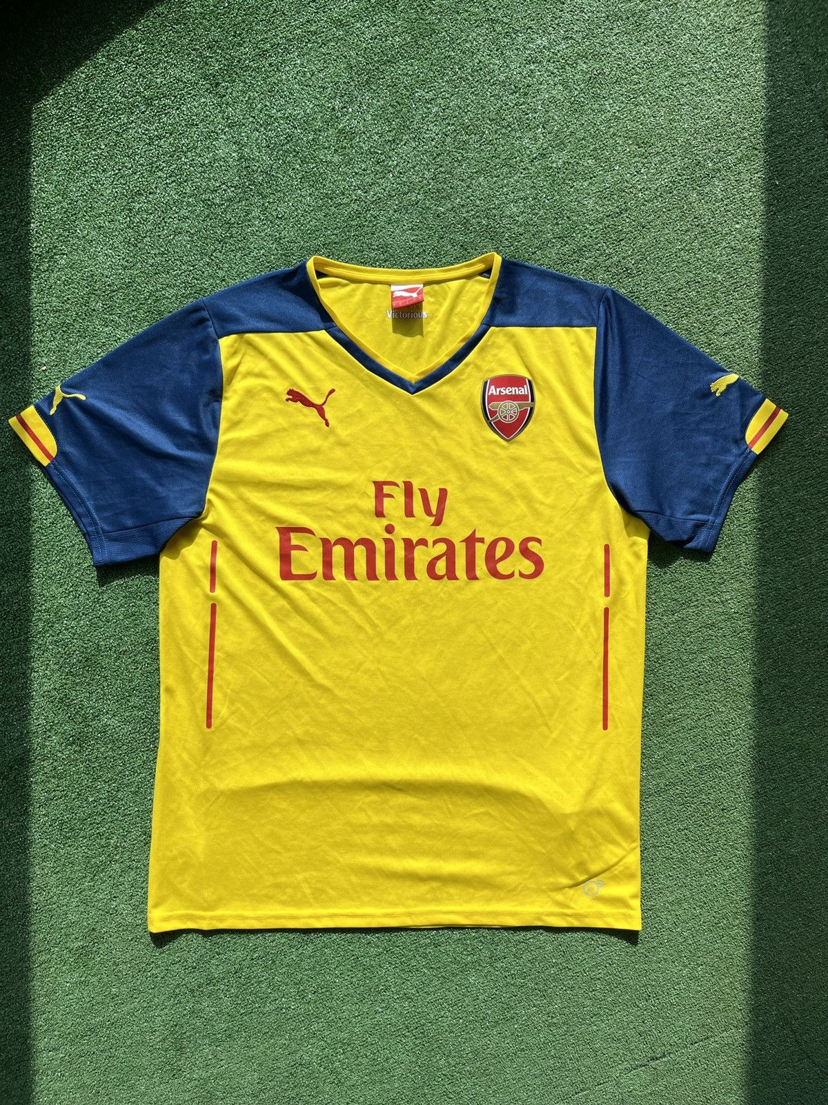 Pre-owned Jersey X Puma Vintage Puma Blokecore Arsenal Jersey Drill Football Shirt In Yellow