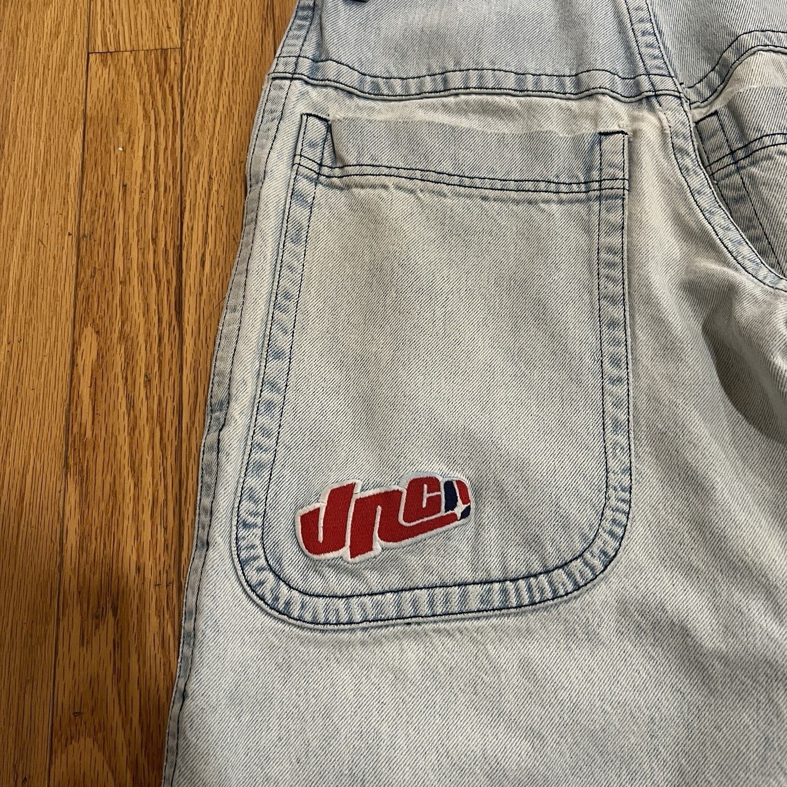 JNCO Jnco Jeans Destroyer Blue Jeans Vintage 90’s Rave Y2K Baggy Size US 31 - 2 Thumbnail