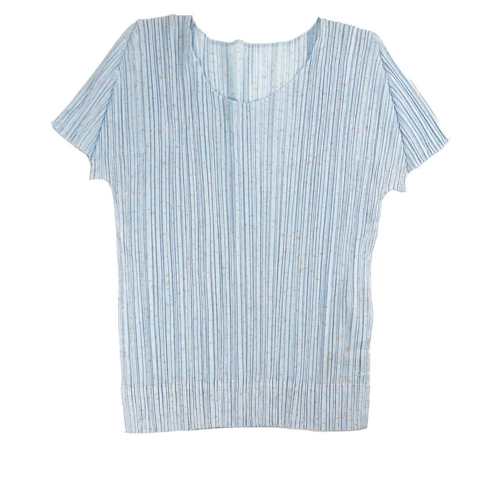 Issey Miyake (M) PLEATS PLEASE by ISSEY MIYAKE Pastel Blue Top Size M / US 6-8 / IT 42-44 - 1 Thumbnail