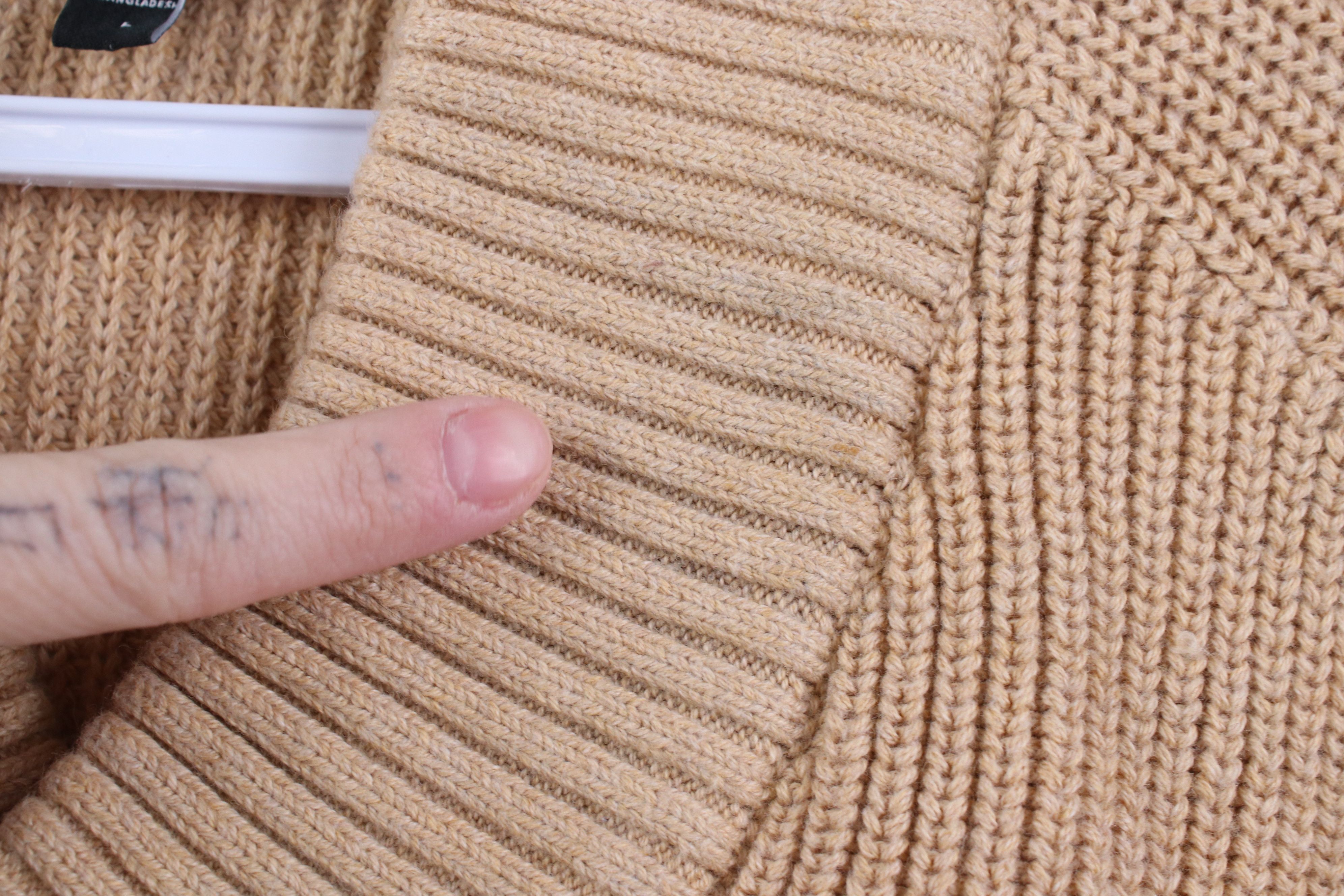 Express Express Chunky Ribbed Knit Shawl Pullover Sweater Beige Size US L / EU 52-54 / 3 - 4 Thumbnail