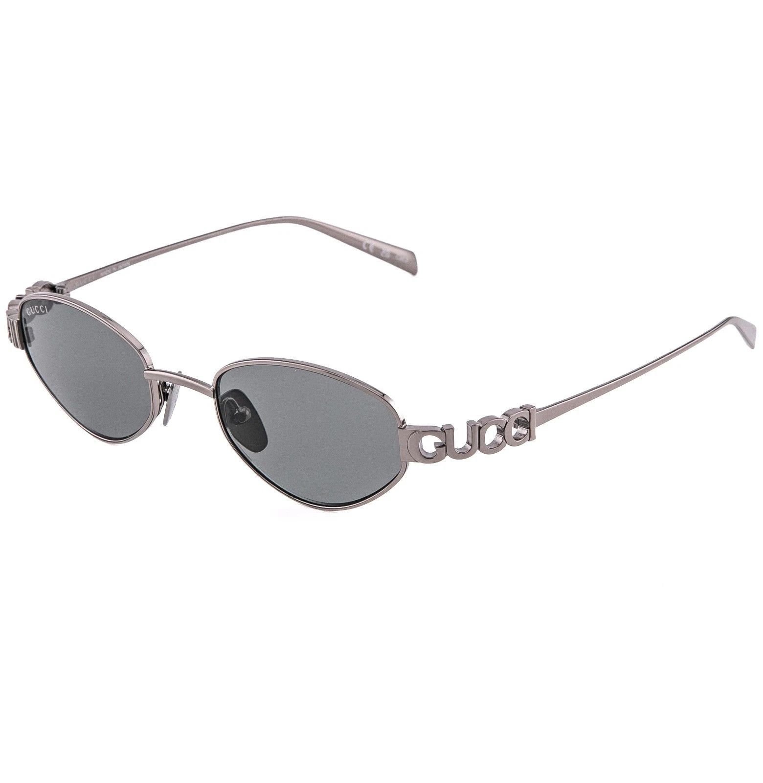 Gucci GUCCI 1935 Gg1935S Ruthenium Gray Logo Wrap Sunglasses 001 Size ONE SIZE - 3 Thumbnail