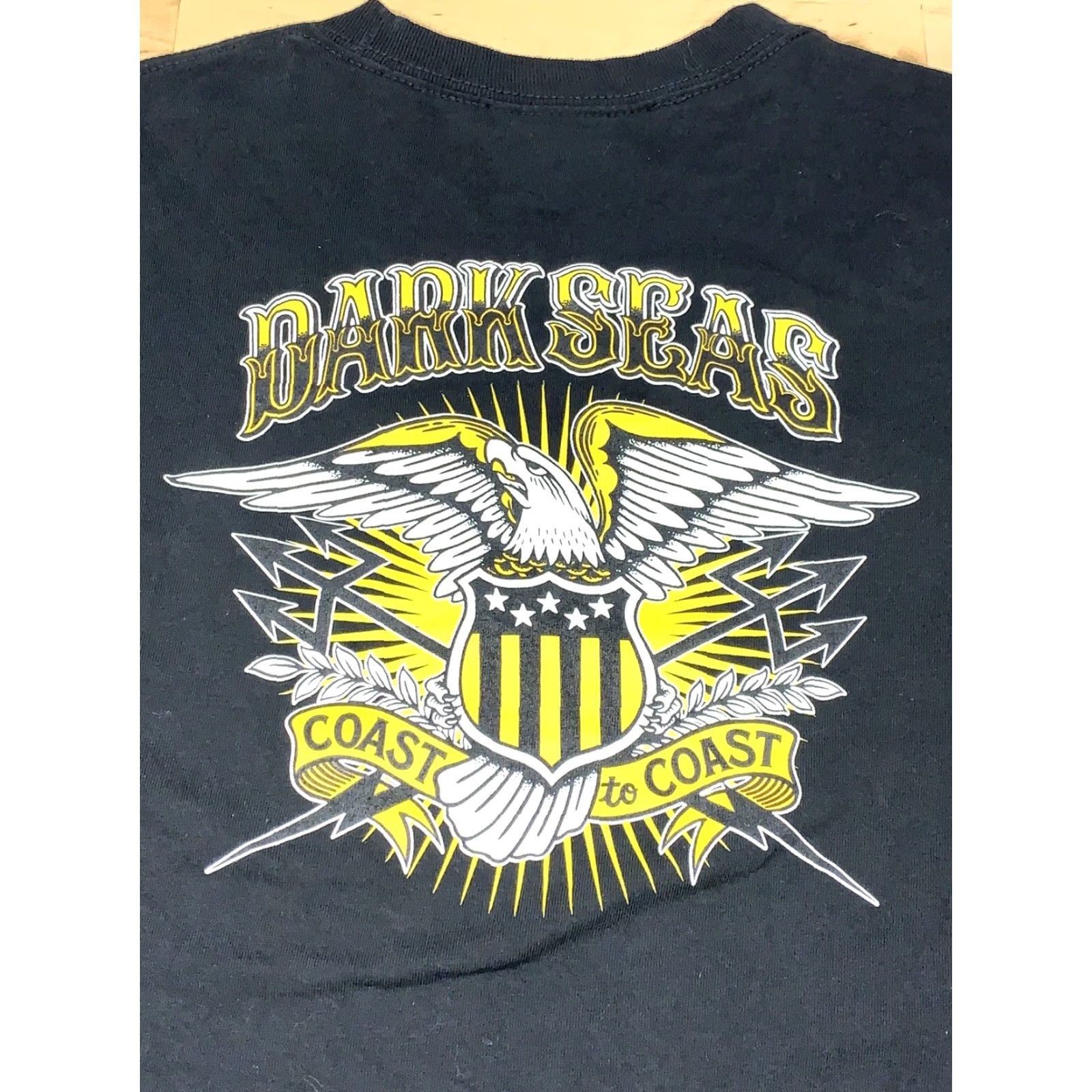 Vintage Dark Seas T-Shirt Long Sleeve Black S Men 90s Eagle Shield Division Coast To Coast #4513 Size US S / EU 44-46 / 1 - 2 Thumbnail