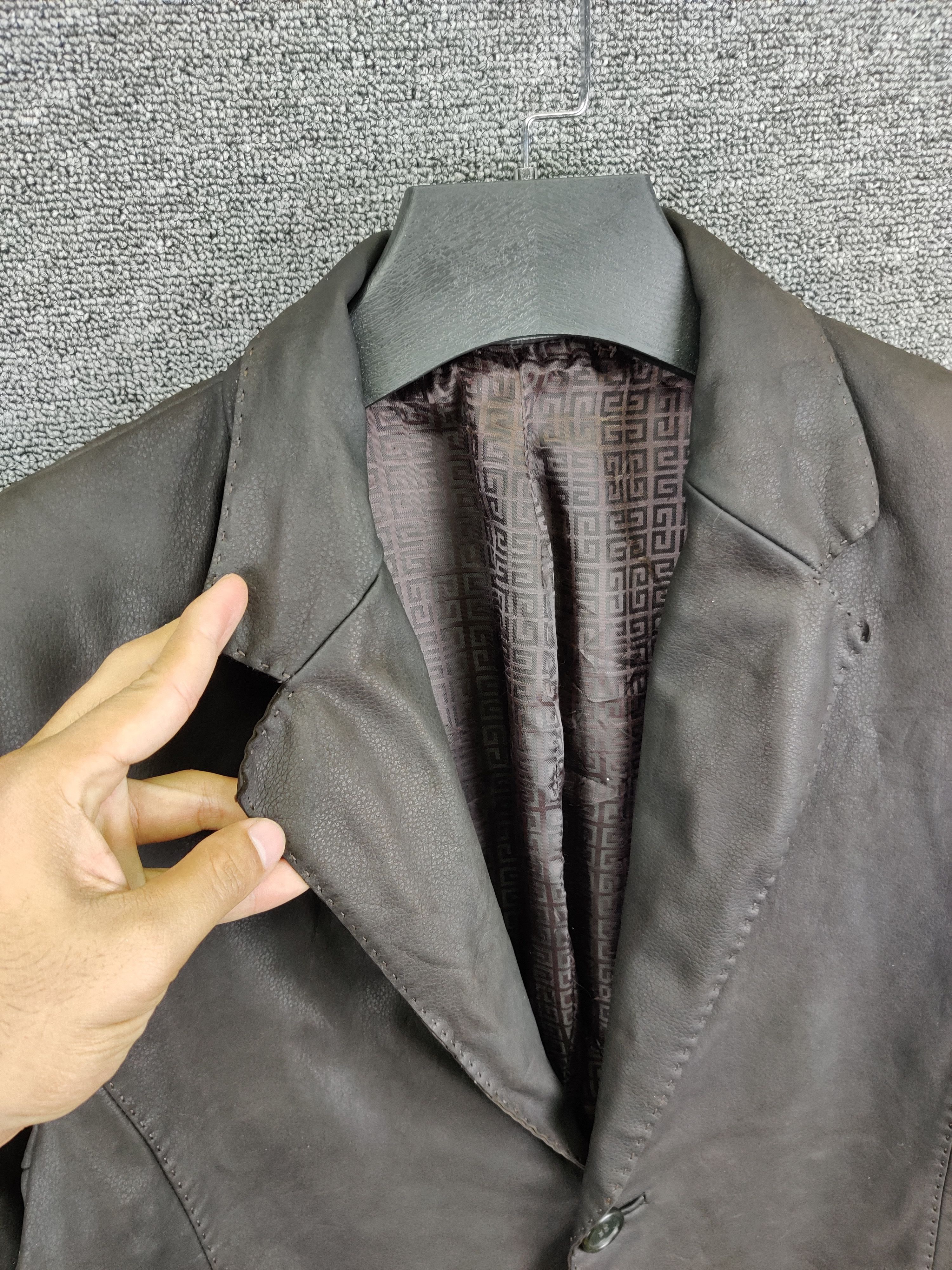 Givenchy Vintage Givenchy Brown Leather Blazer Coat Jacket Size US L / EU 52-54 / 3 - 2 Thumbnail