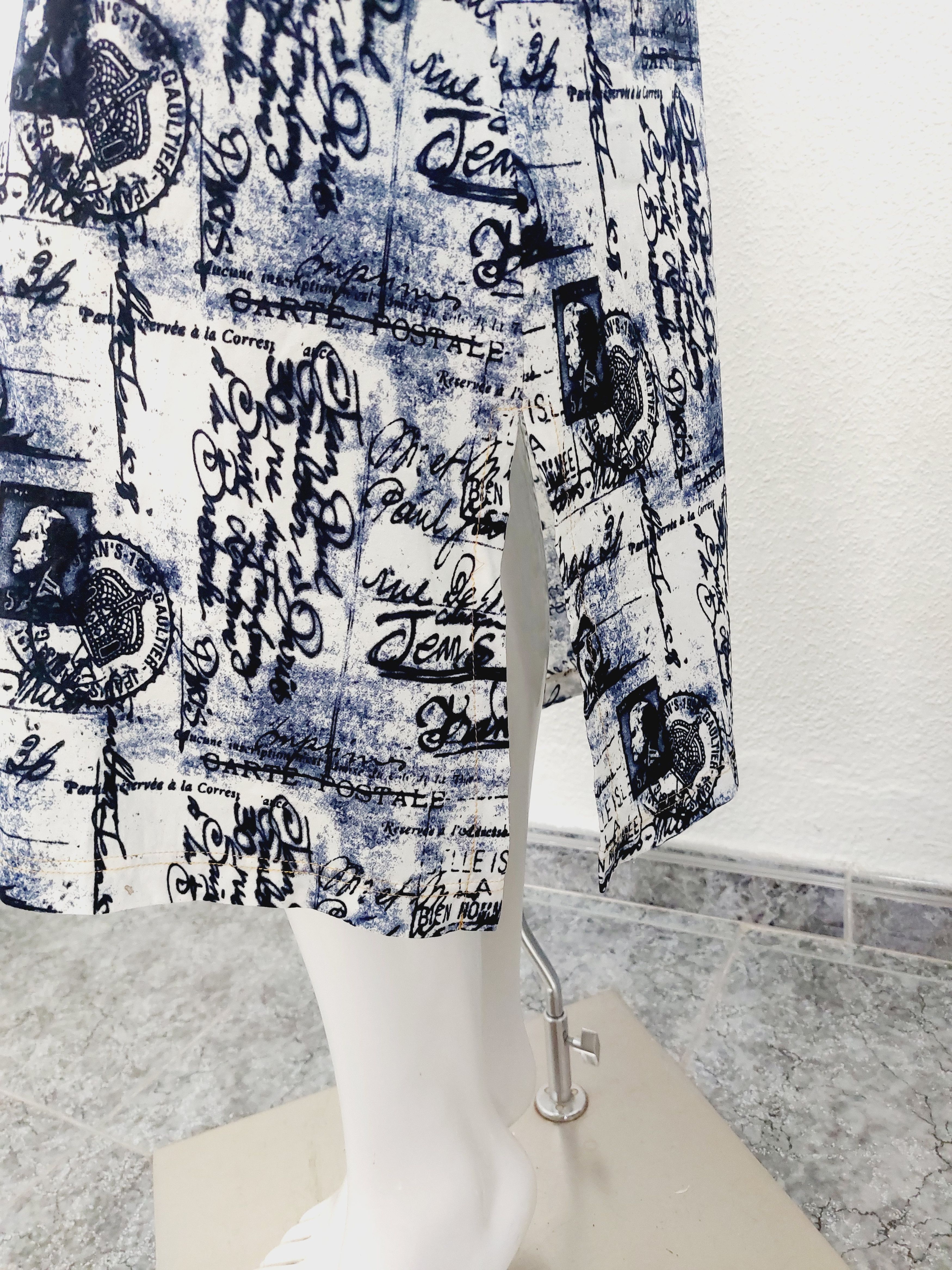 Jean Paul Gaultier Jean Paul Gaultier Stamp Letter Postcard Blue Maxi dress Size M / US 6-8 / IT 42-44 - 7 Thumbnail
