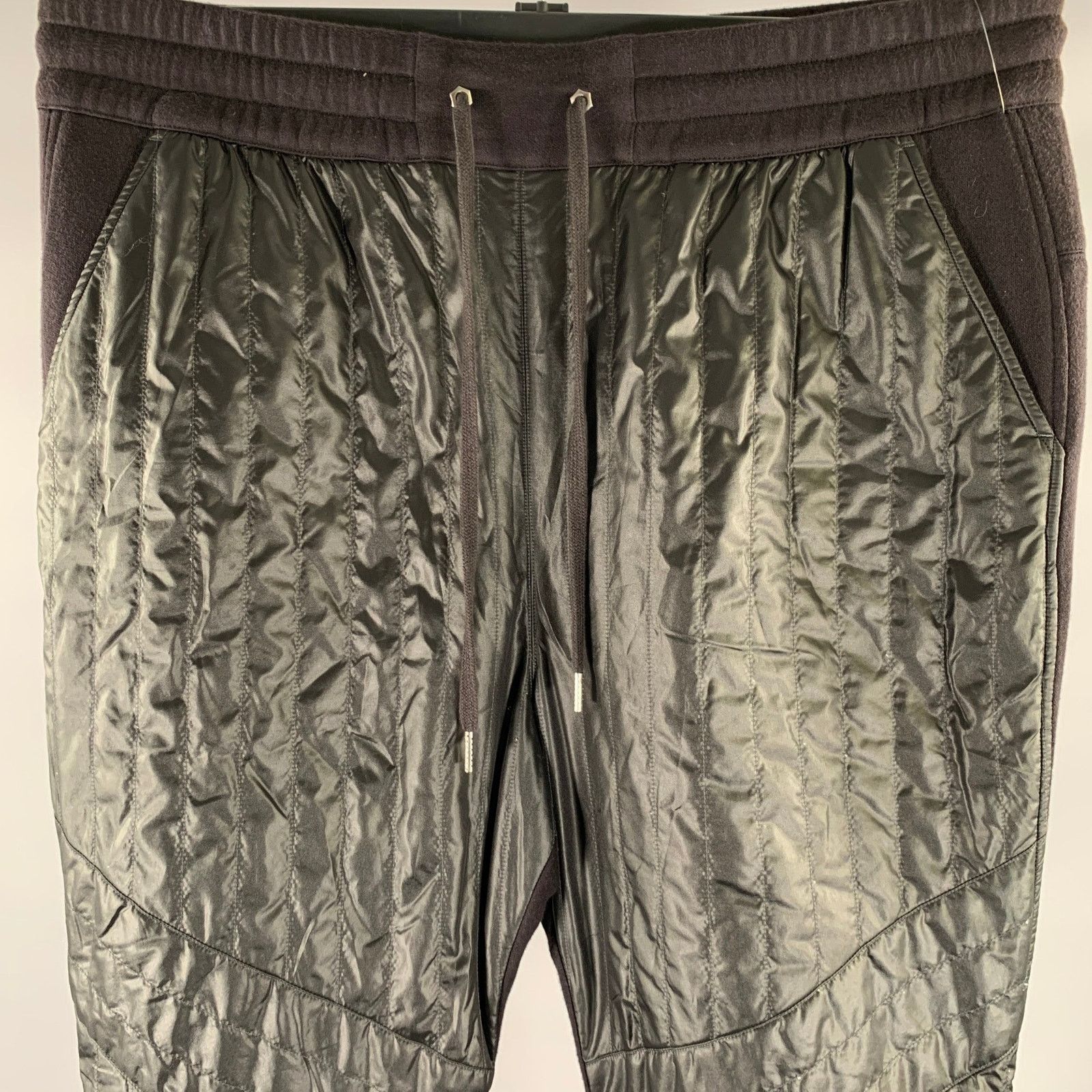 Helmut Lang HELMUT LANG XL Black Quilted Polyester Cotton Joggers Size US 36 / EU 52 - 2 Thumbnail