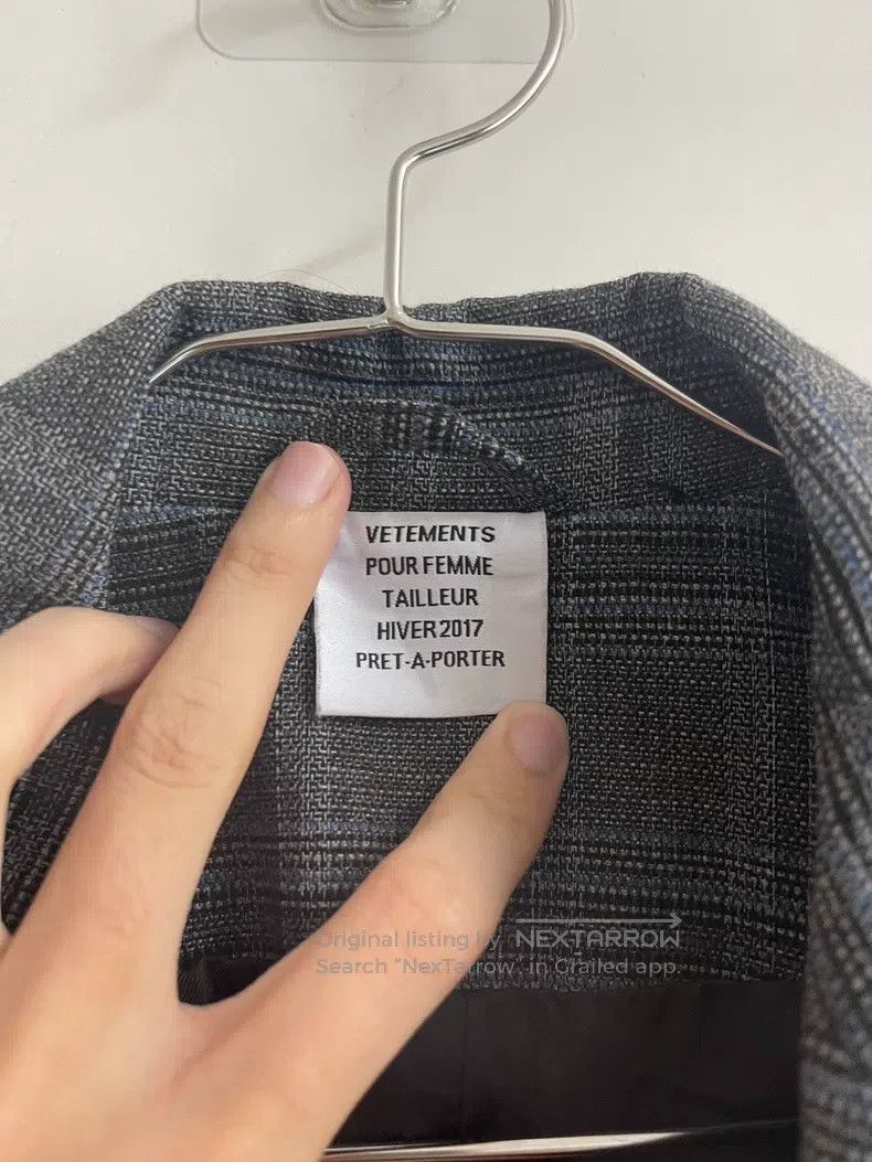 Vetements Vetements Gray-blue checkered padded shoulder suit Size US XS / EU 42 / 0 - 5 Thumbnail
