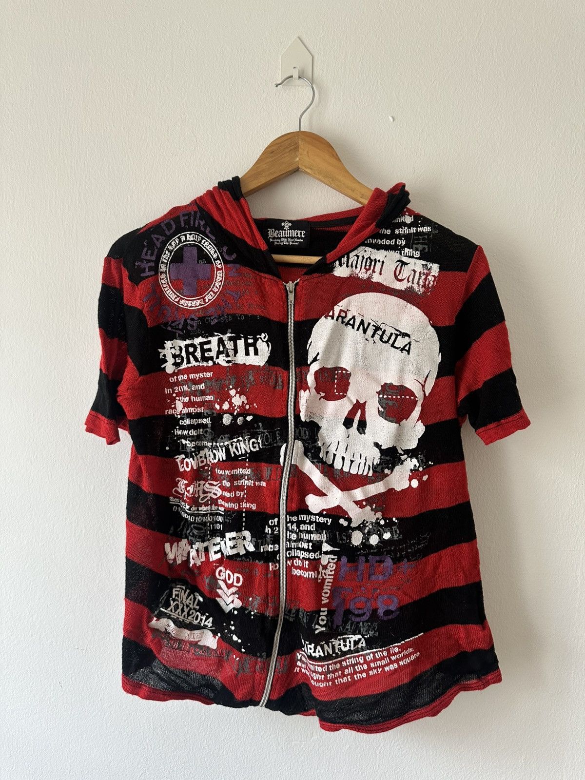 Japanese Brand Y2K Affliction Beumare Skull Poem Zipper Hoodie Size US L / EU 52-54 / 3 - 1 Thumbnail