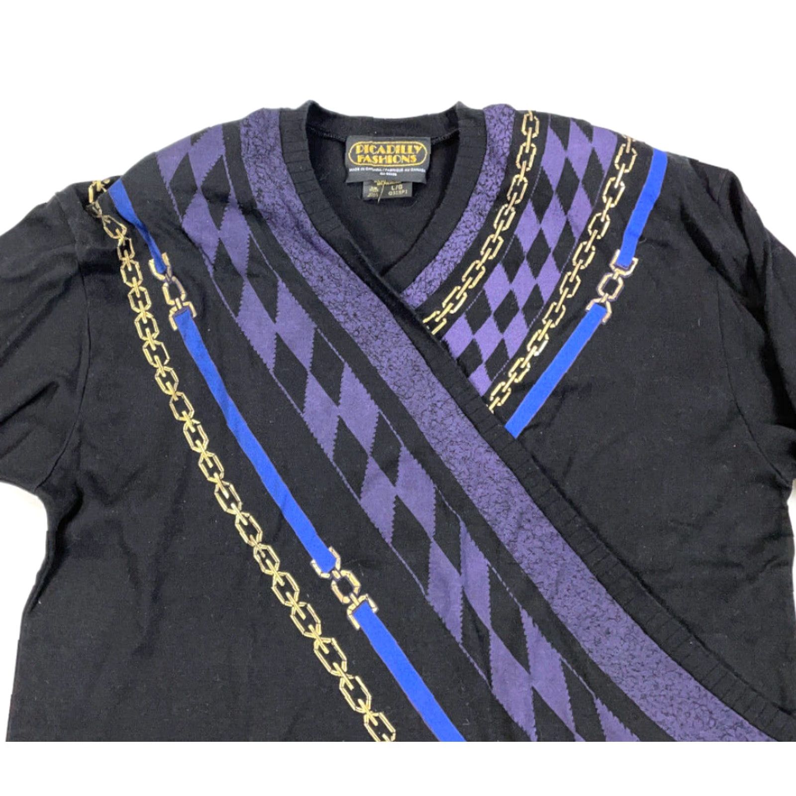 Vintage VINTAGE 80s Geometric Pattern Lightweight Blouse Surplice Canada Made L Size XL / US 12-14 / IT 48-50 - 3 Thumbnail