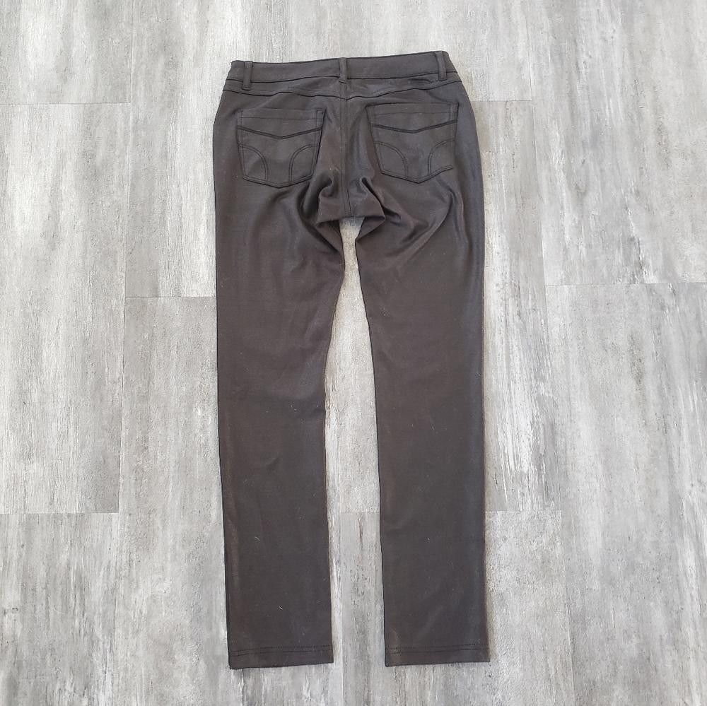Designer Black Metallic Papaya Skinny Pant Size 32" / US 10 / IT 46 - 2 Thumbnail