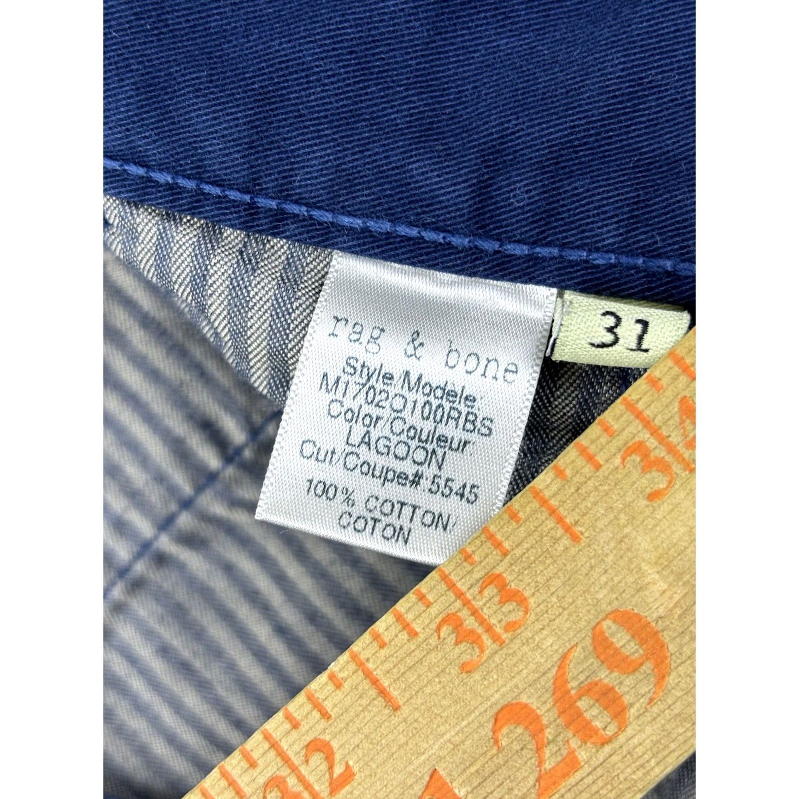 Rag & Bone Rag & Bone Pants Mens 31 Blue Regular Fit Straight Leg Casual Chino 5-Pocket Design Olive? Size US 31 - 5 Thumbnail