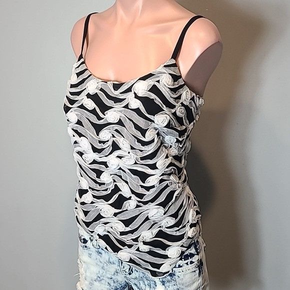 Frank Lyman Frank Lyman Art To Wear Womens 10 Avant Garde Y2K Top Floral Size L / US 10 / IT 46 - 3 Thumbnail