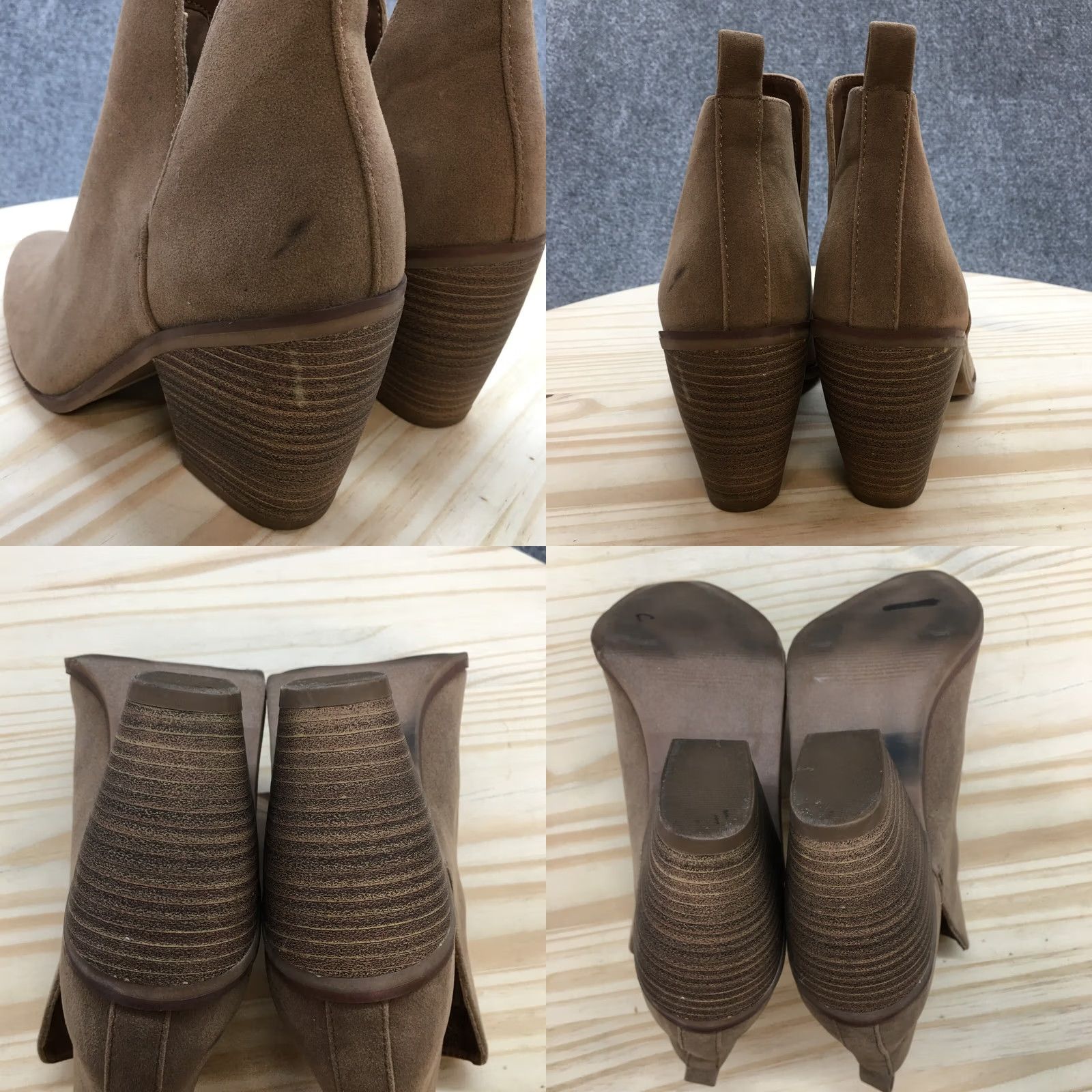 Vintage Universal Thread Boots Womens 7.5 Ankle Booties Brown Leather Pull On High Heel Block Casual Shoes Womens Shoes Size US 8 / IT 38 - 9 Thumbnail