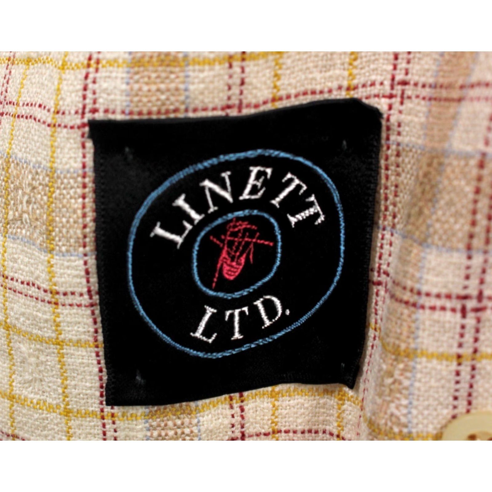 Vintage VINTAGE James Davis Blazer Shirt 70s Mens Wool Linen Beige Yellow Plaid Size 42 1970s 70s Blazer Mens Size 42R - 4 Thumbnail