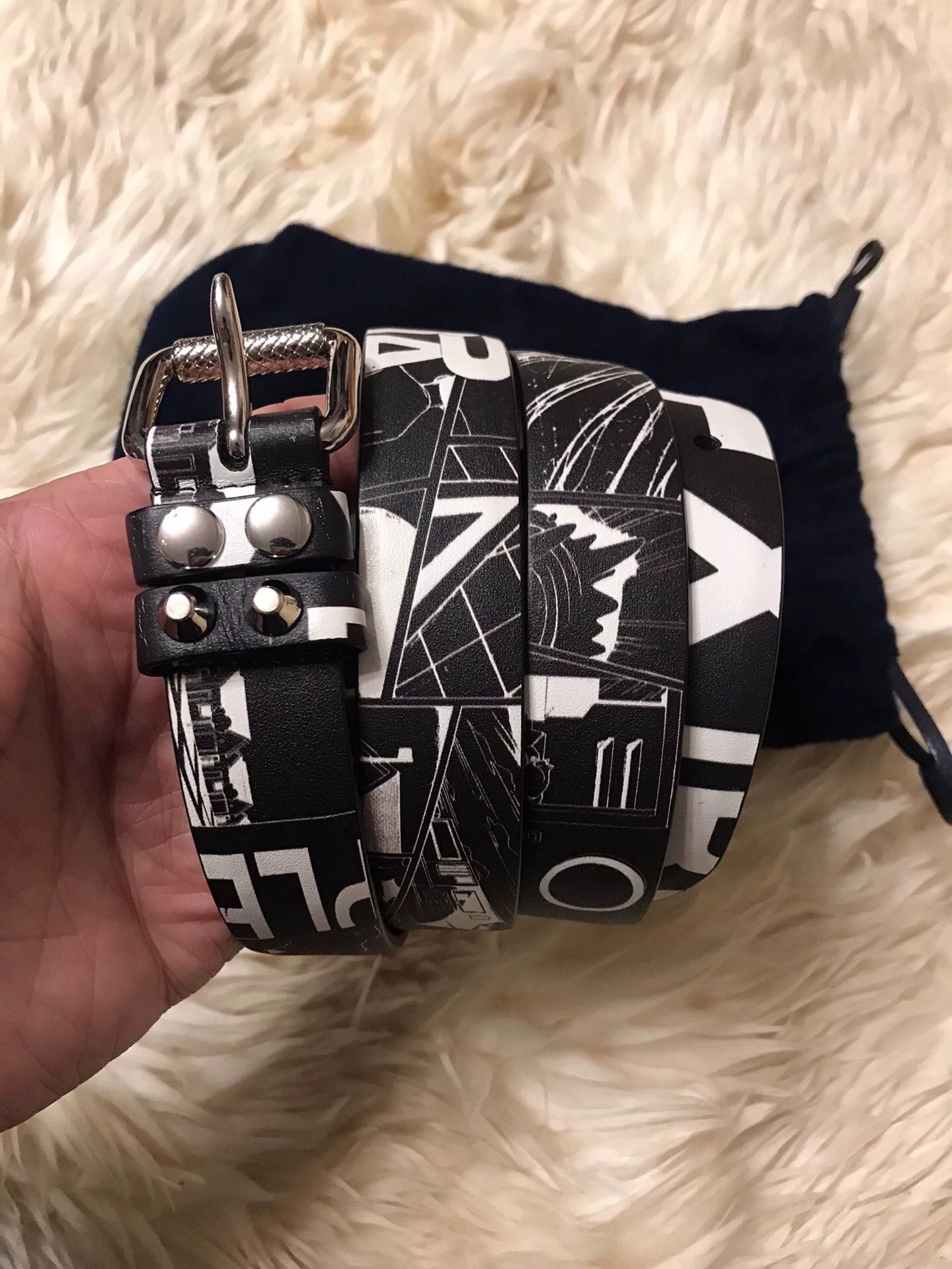 Prada Prada New Comic Graffiti Leather Belt 95/100cm Size ONE SIZE - 2 Thumbnail