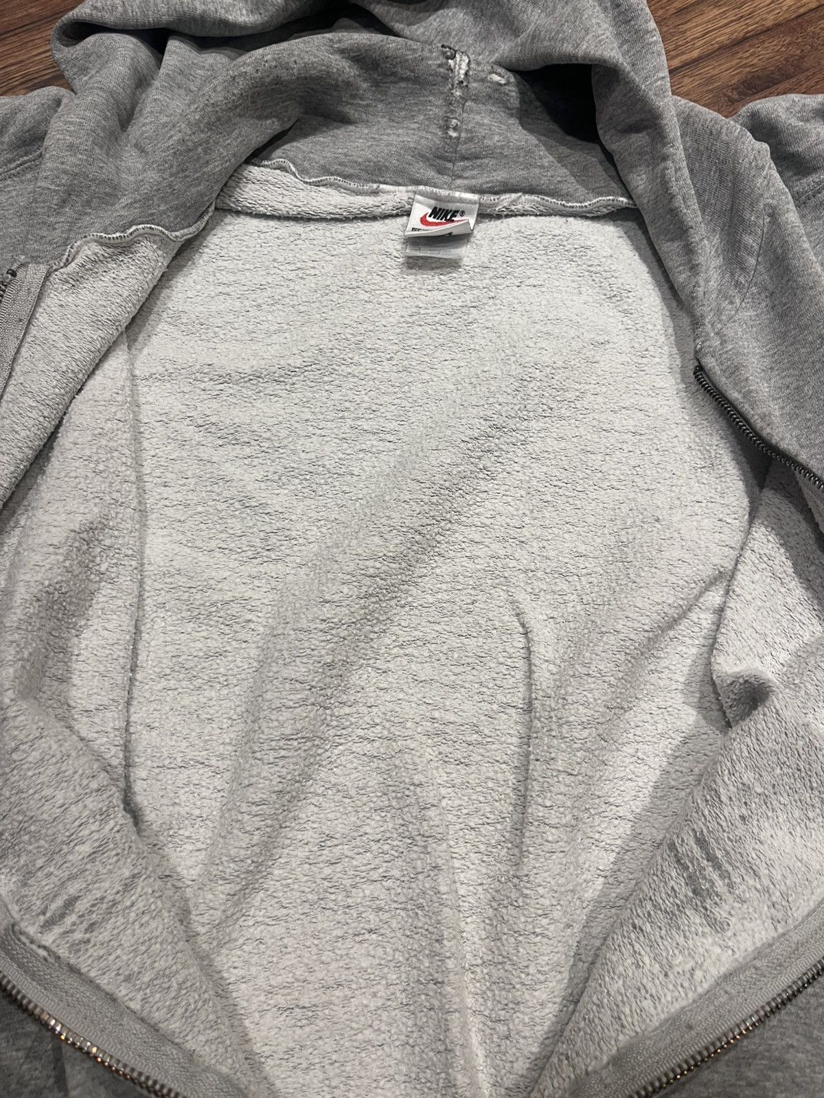 Nike Vintage Nike 90’s Gray Hoodie Cutoff Full Zip Hooded Sweater Size US XL / EU 56 / 4 - 5 Thumbnail