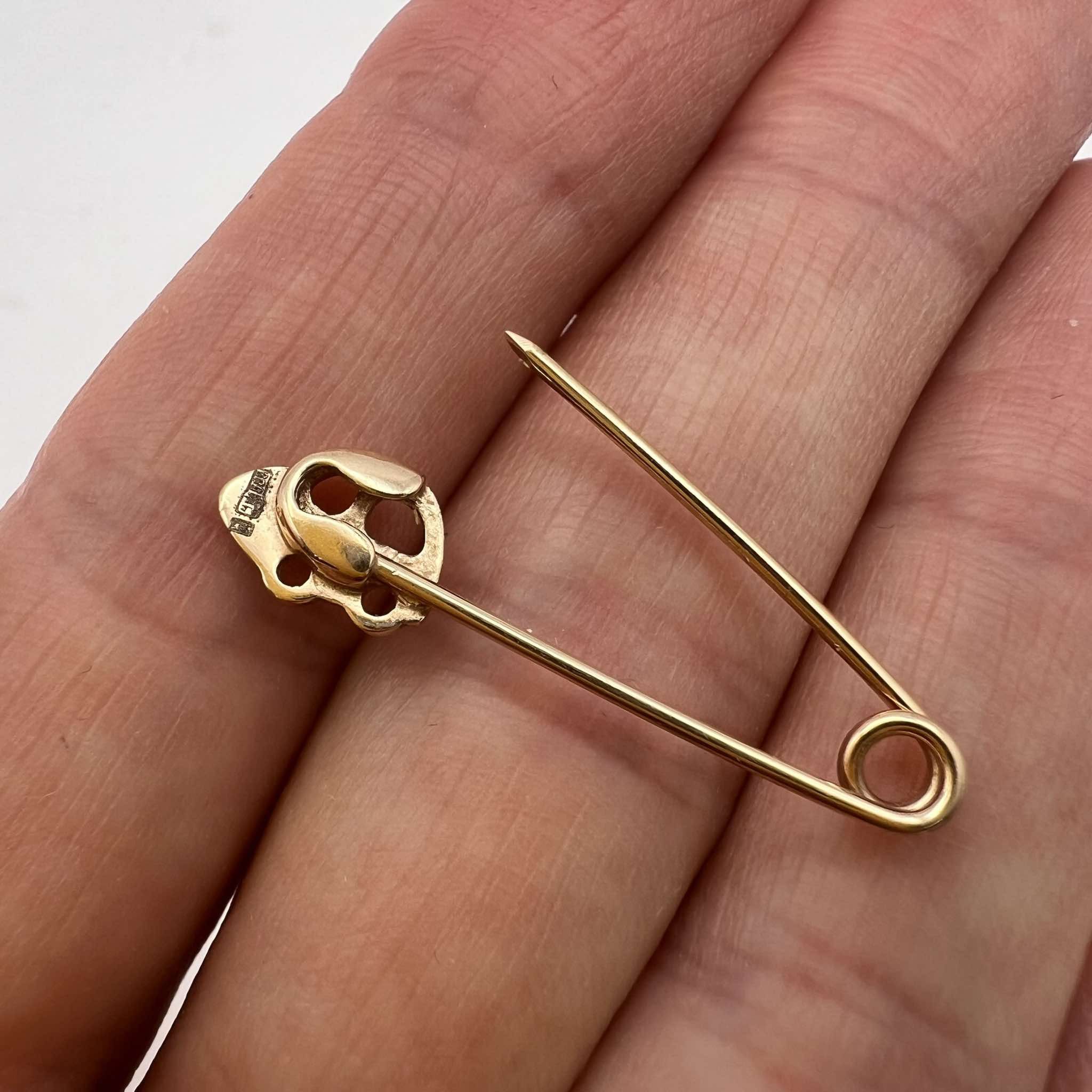 Vintage Fine Vintage Rose Gold 585 14K Safety Pin Brooch Needle 0.9g Size ONE SIZE - 3 Thumbnail