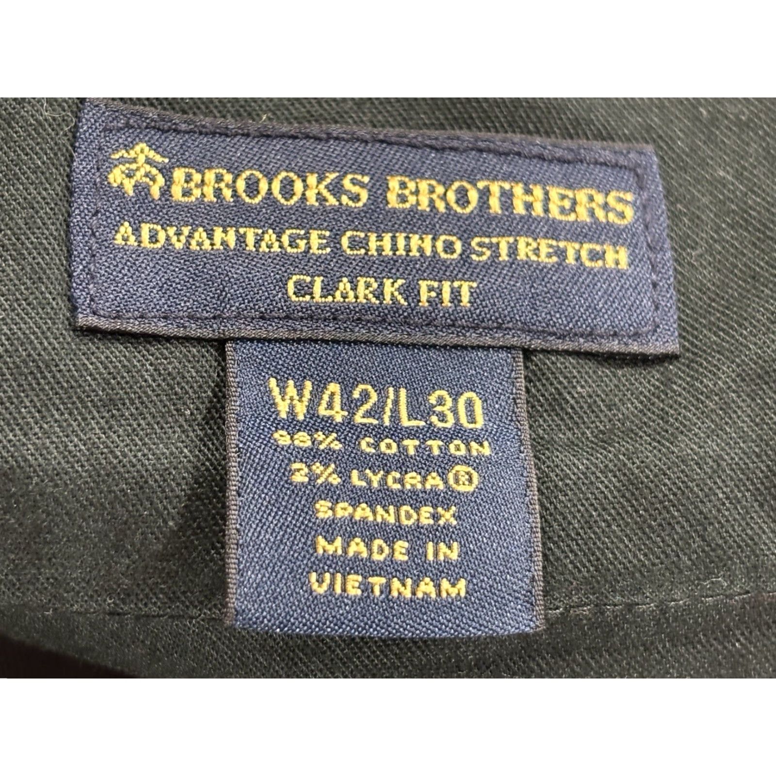 Brooks Brothers Brooks Brothers Advantage Chino Pants 42x30 Black Clark Fit Stretch Regular Big & Tall Mens Size US 42 / EU 58 - 6 Thumbnail