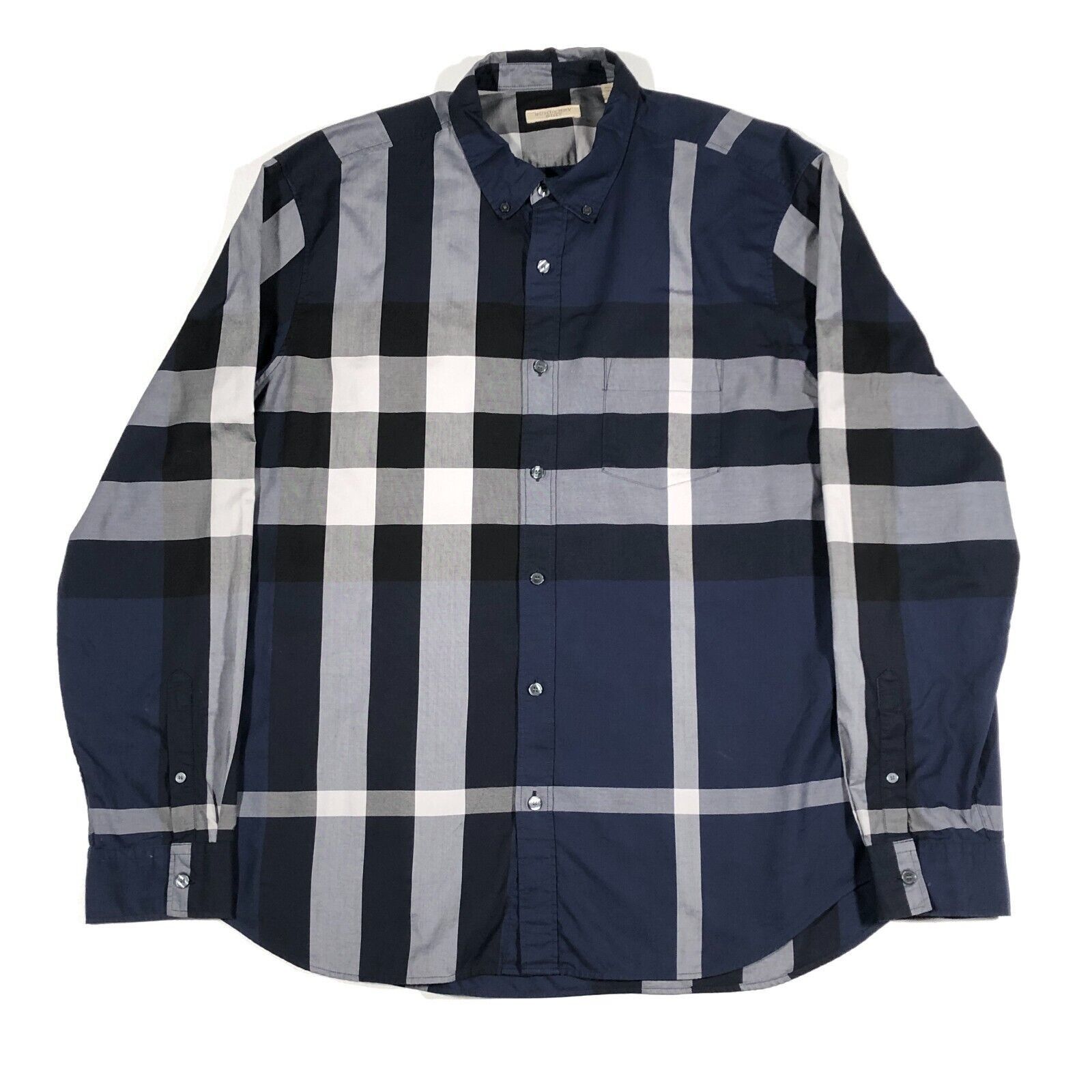 Burberry × Designer × Vintage Burberry Brit Navy Tartan Checks Button Down Shirt size XXL Size US XXL / EU 58 / 5 - 1 Thumbnail