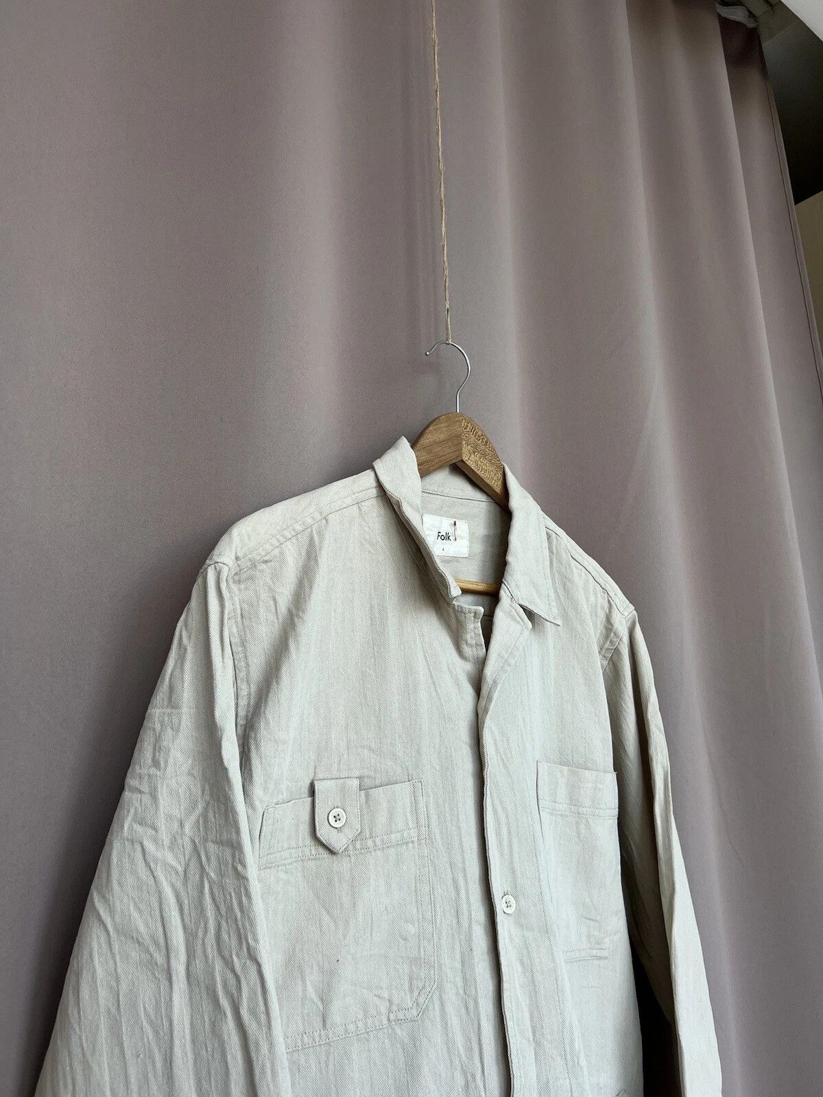 Folk Folk Button Up Shirt Mens Size L or 4 Cotton Overshirt Size US L / EU 52-54 / 3 - 3 Thumbnail
