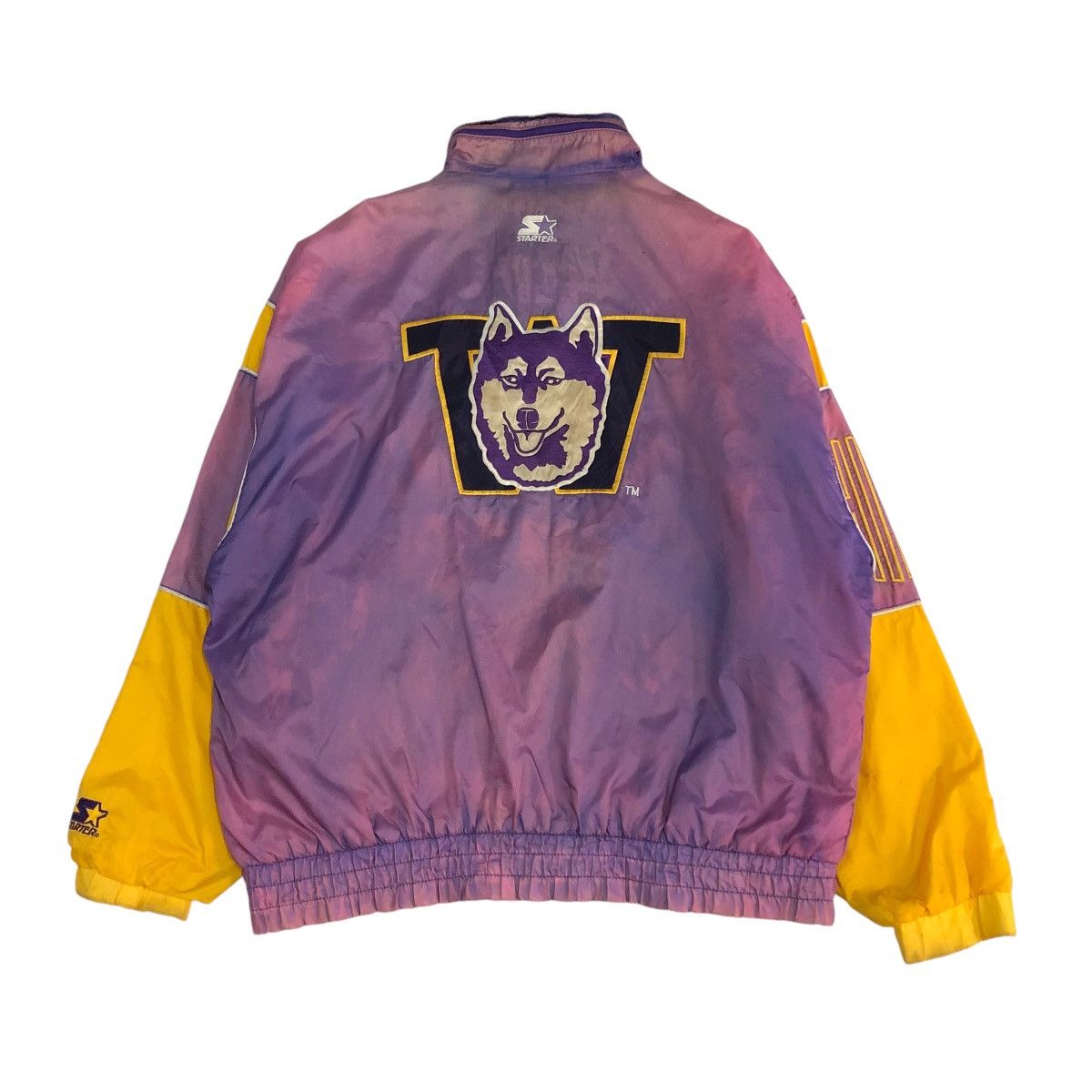 Starter 🔥VINTAGE BOMBER JACKET STARTER WASHINGTON HUSKIES SUN FADED Size US L / EU 52-54 / 3 - 1 Thumbnail