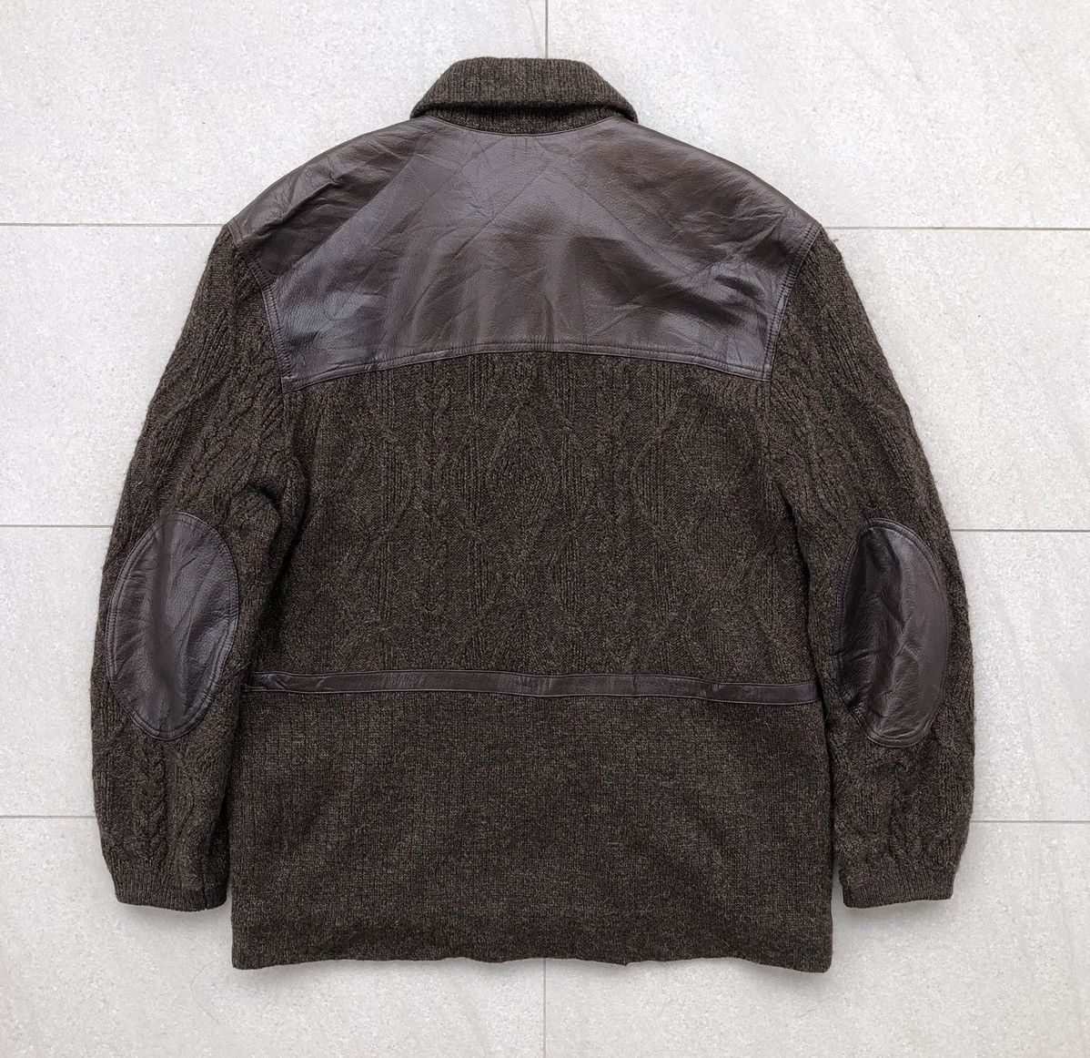 Torras Vintage TORRAS Knitted Mix Leather Paneling Parka Jacket Size US L / EU 52-54 / 3 - 11 Thumbnail