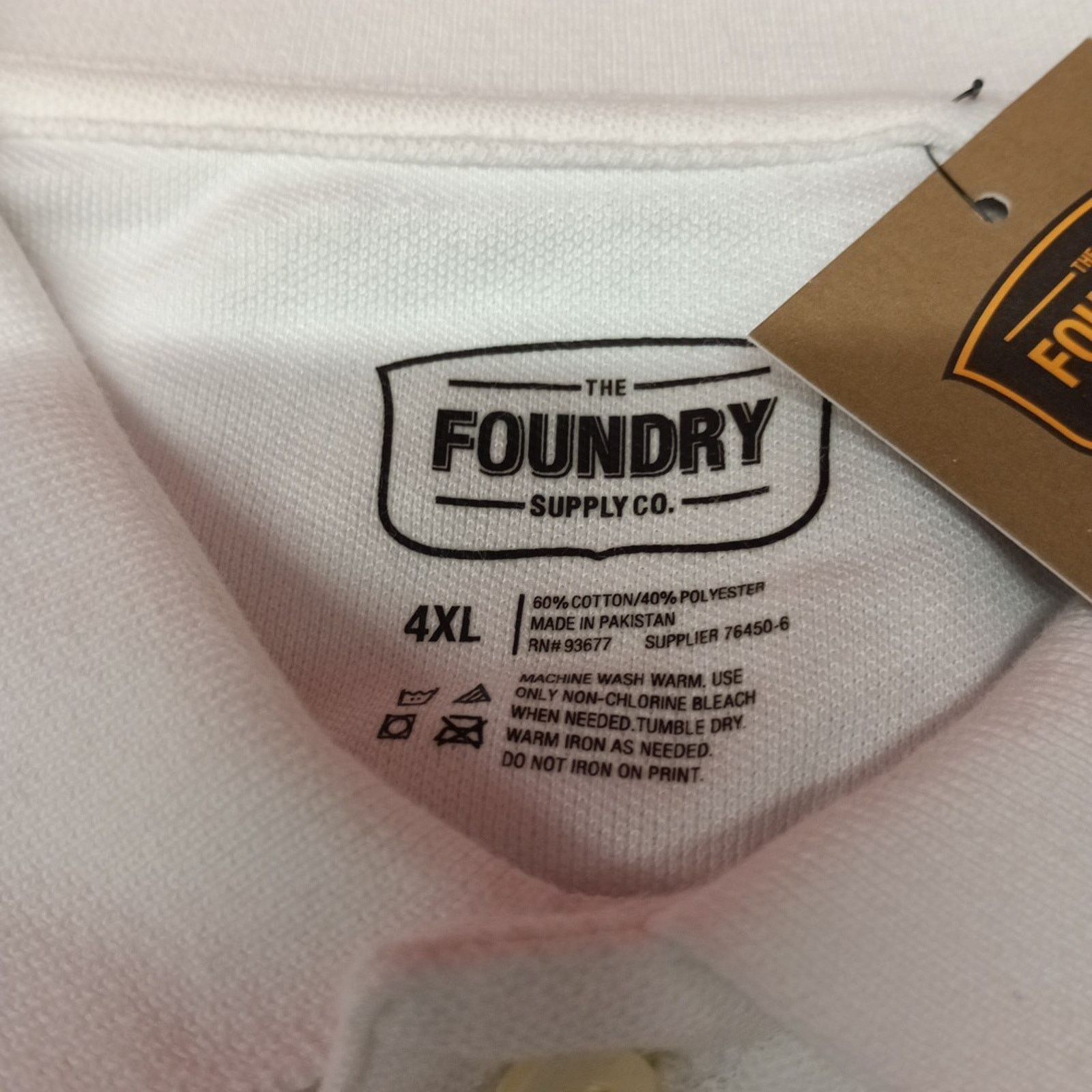 Other The Foundry Supply Co. Polo Shirt Men's 4XL White Quick Dri Size US XXL / EU 58 / 5 - 3 Thumbnail