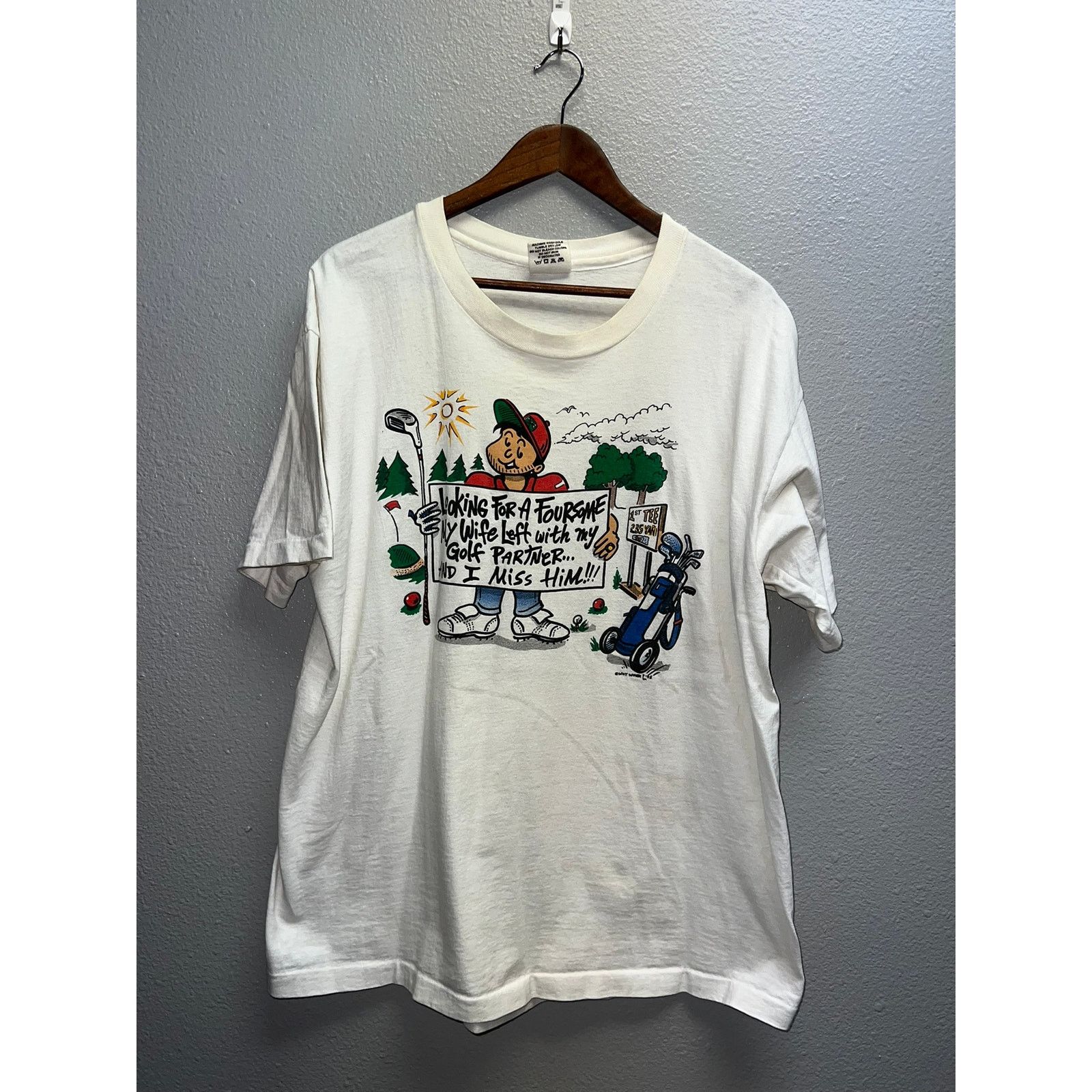Vintage Vintage Golf Shirt Looking For A Foursome Wife Left Tee XL Size US XL / EU 56 / 4 - 1 Thumbnail