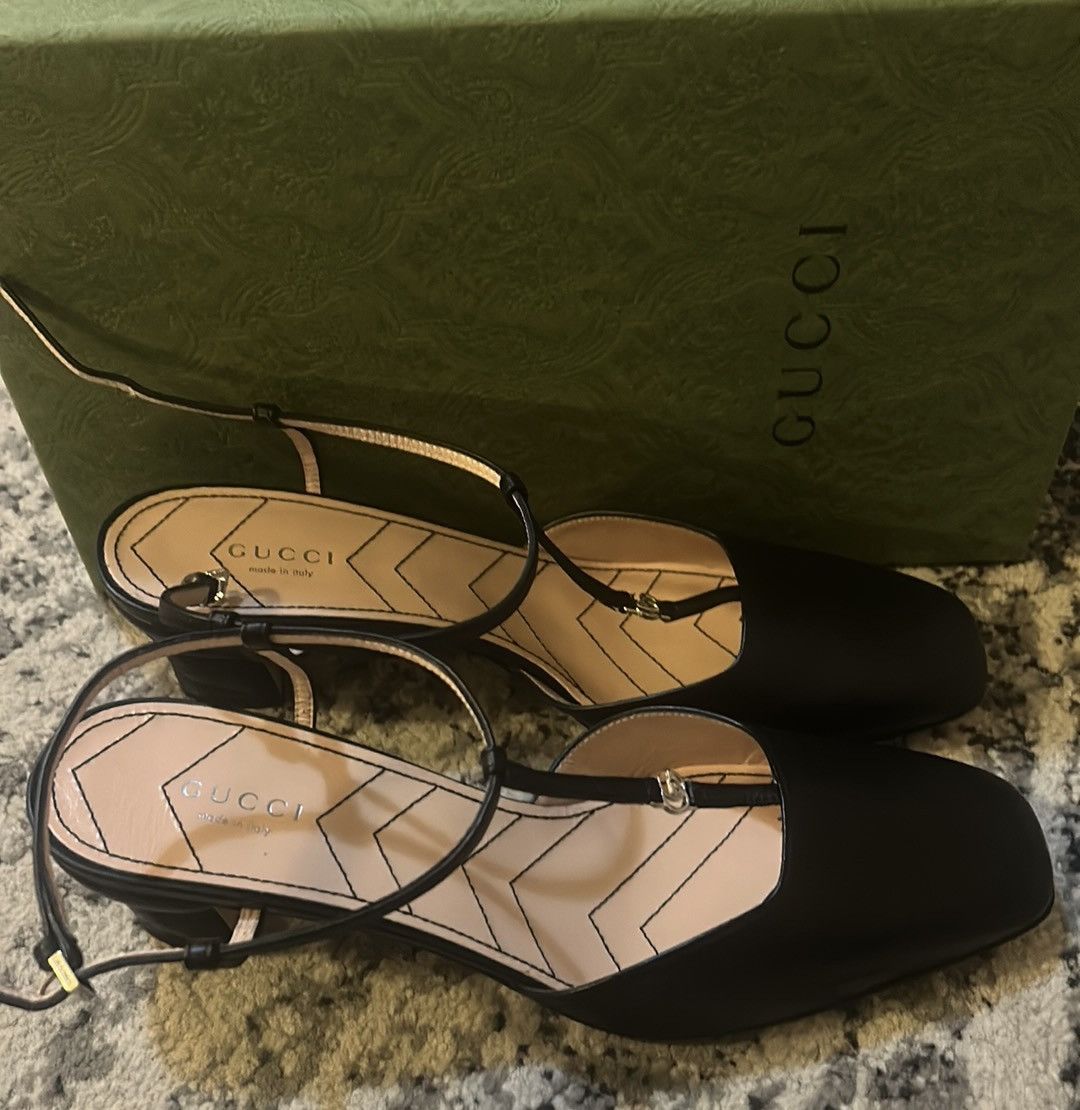 Gucci Gucci Double G T-Bar Leather Pumps Size US 10 / IT 40 - 4 Thumbnail