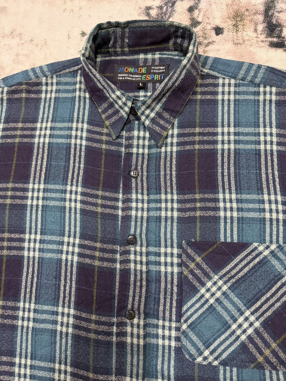 Esprit × Japanese Brand × Vintage Vintage Monade Esprit Chekered Flannel Button Up Shirt Size US L / EU 52-54 / 3 - 7 Thumbnail