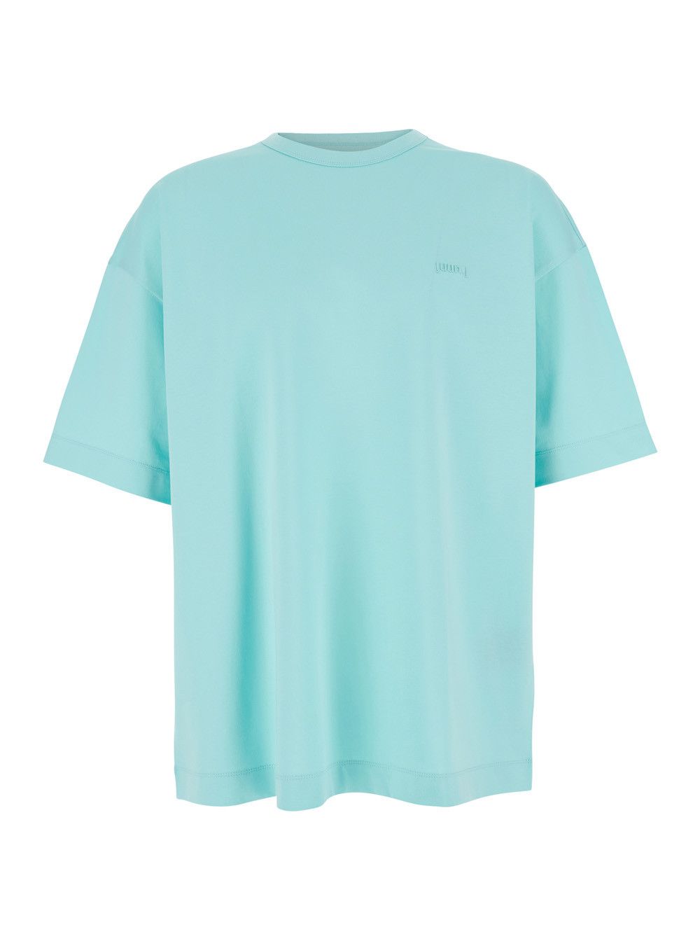 Juun.J Light Blue T-Shirt with Logo Embroidered on the Front and Print on the Back in Cotton Man Size US M / EU 48-50 / 2 - 1 Thumbnail