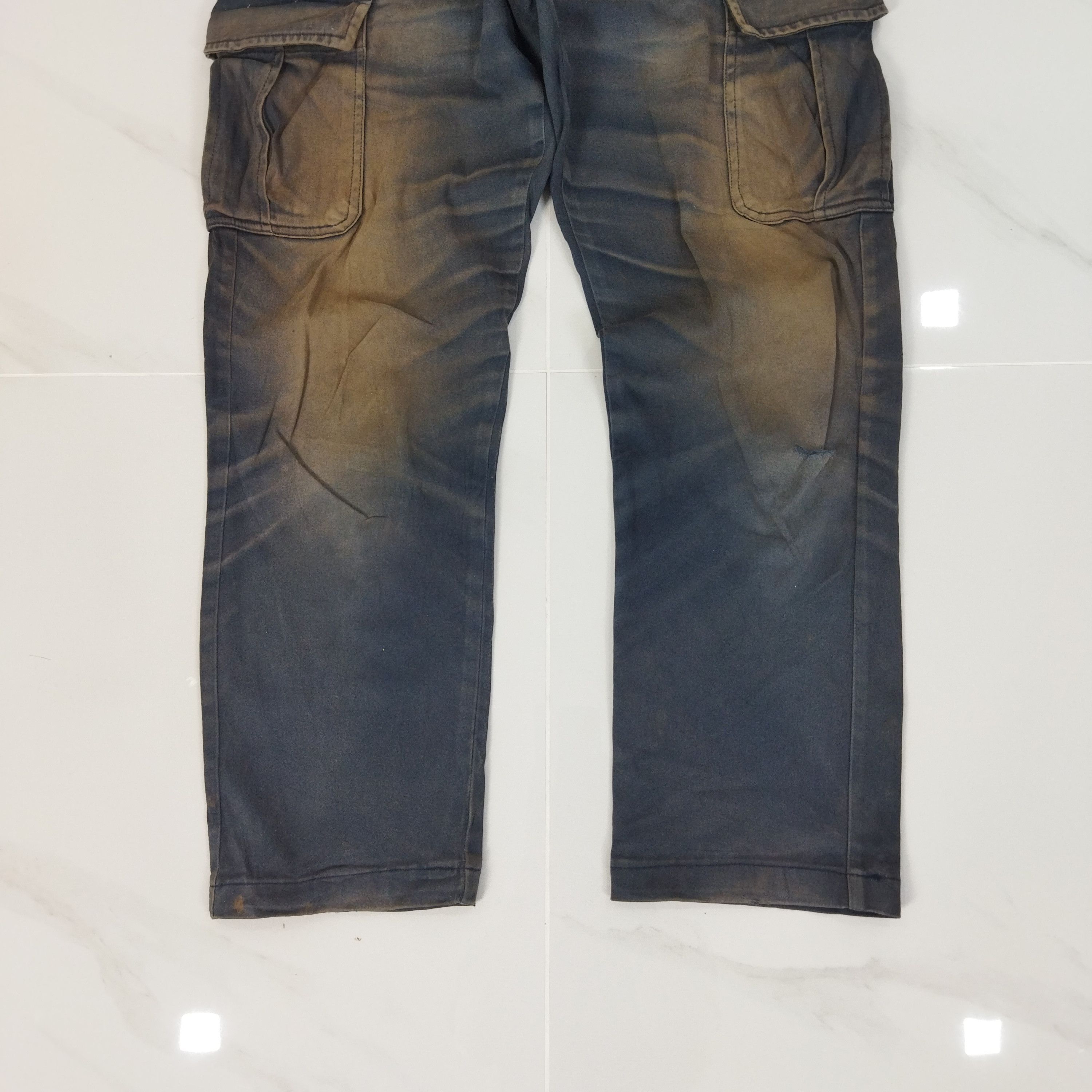 Japanese Brand VINTAGE JAPANESE BRAND FADED DARK BLUE CARGO PANTS Size US 29 - 3 Thumbnail