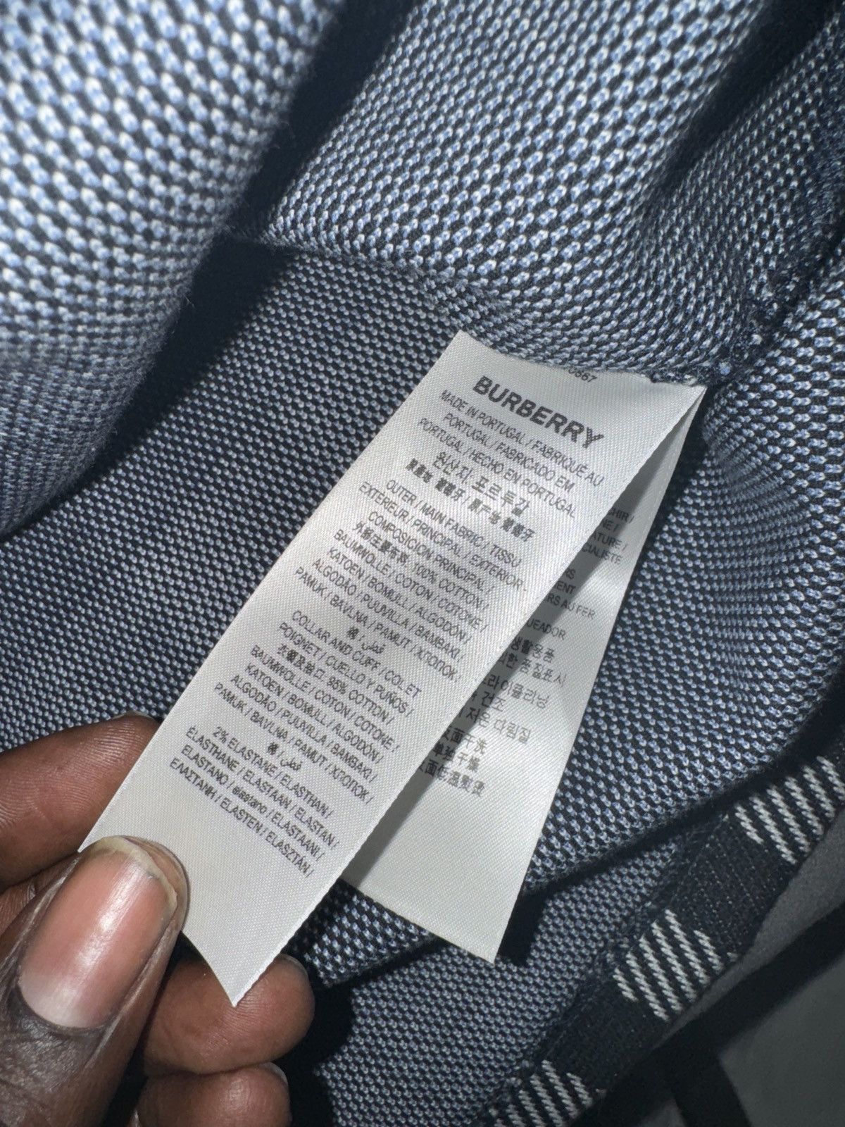 Burberry Short Sleeve Blue Check Burberry Polo Size US XL / EU 56 / 4 - 2 Thumbnail