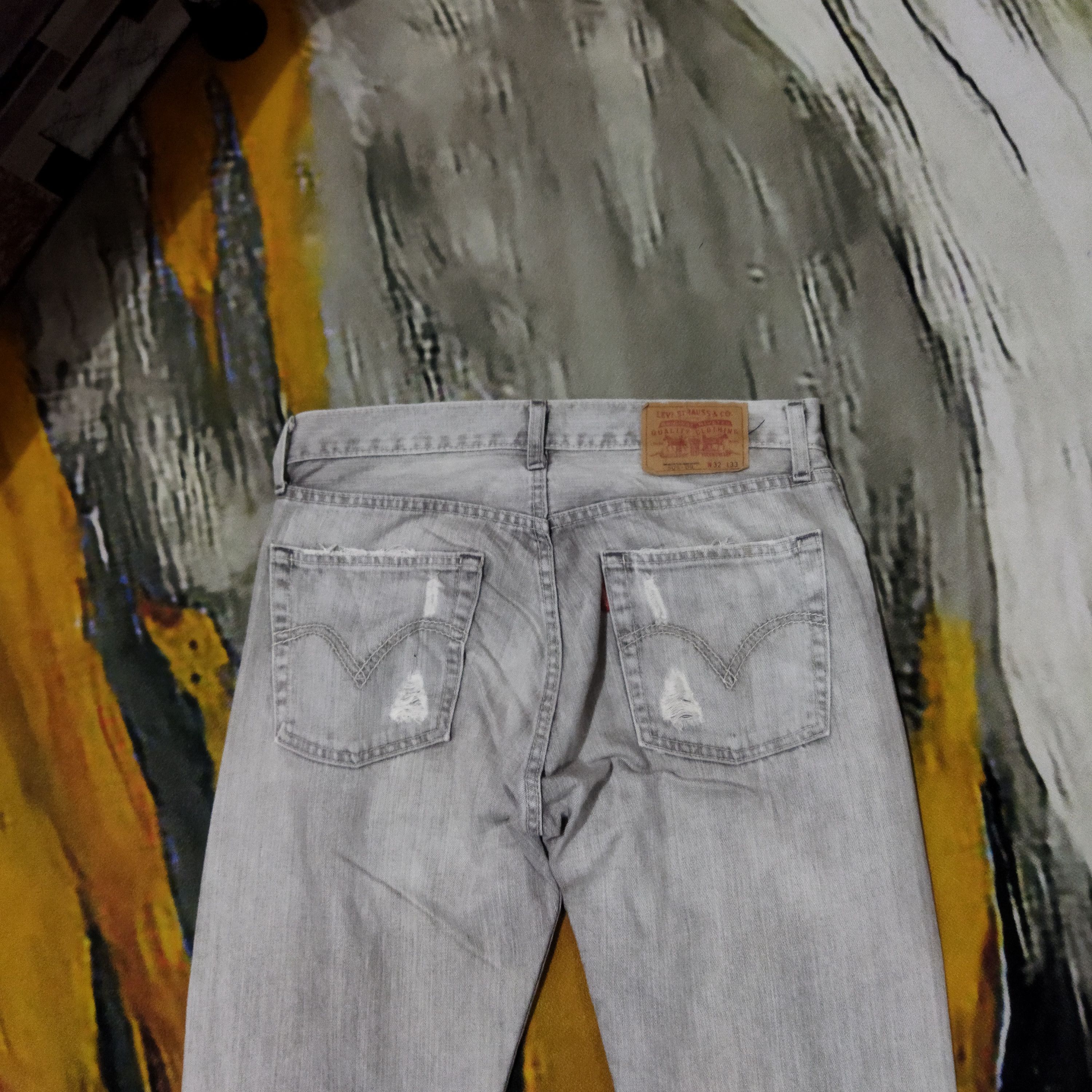 Levi's × Vintage LEVIS 505 DISTRESSED FADED GREY JEANS PANTS Size US 32 / EU 48 - 8 Thumbnail