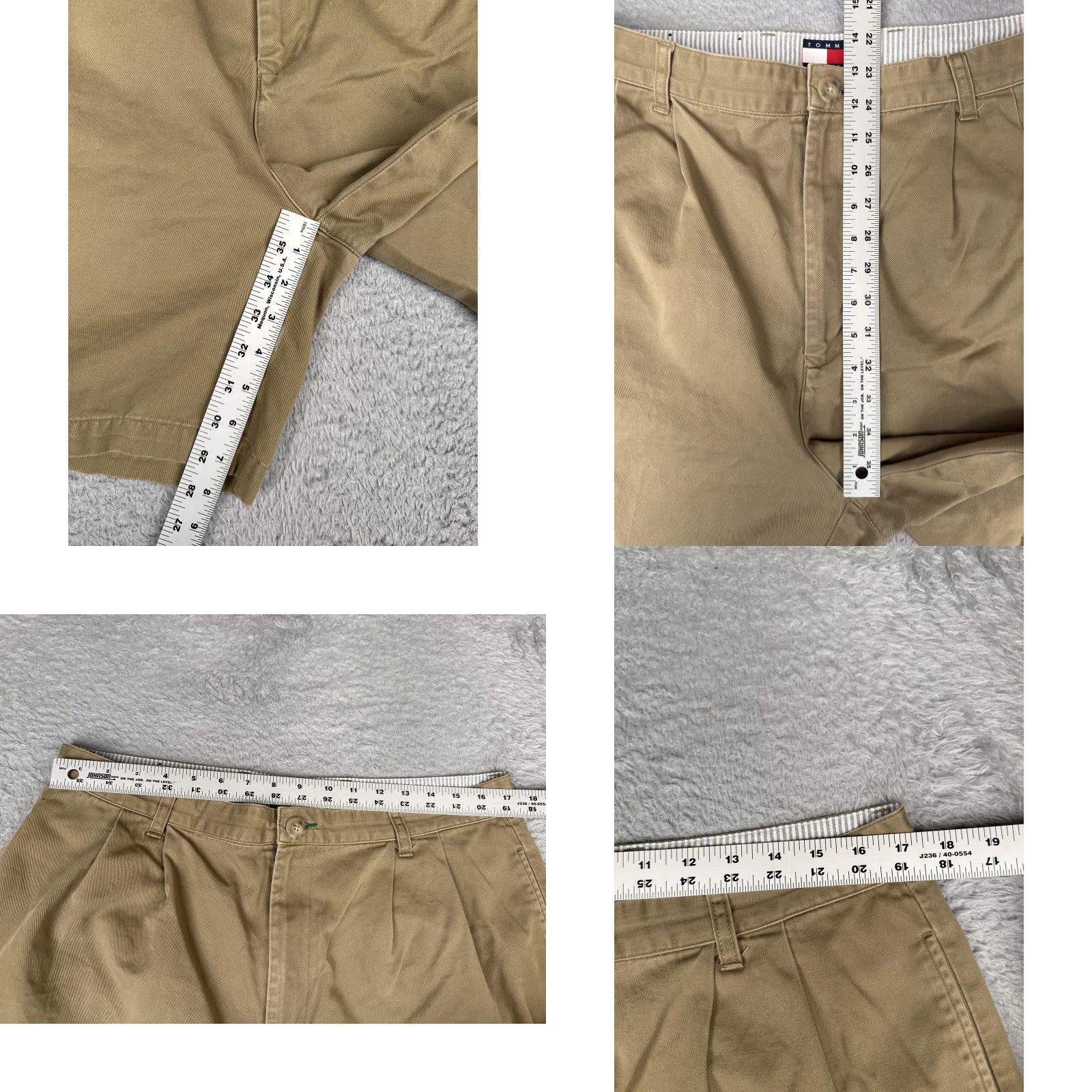 Tommy Hilfiger Tommy Hilfiger Shorts Mens 36 Beige Chino Pleated 8 Inseam Casual Summer Size US 36 / EU 52 - 8 Thumbnail