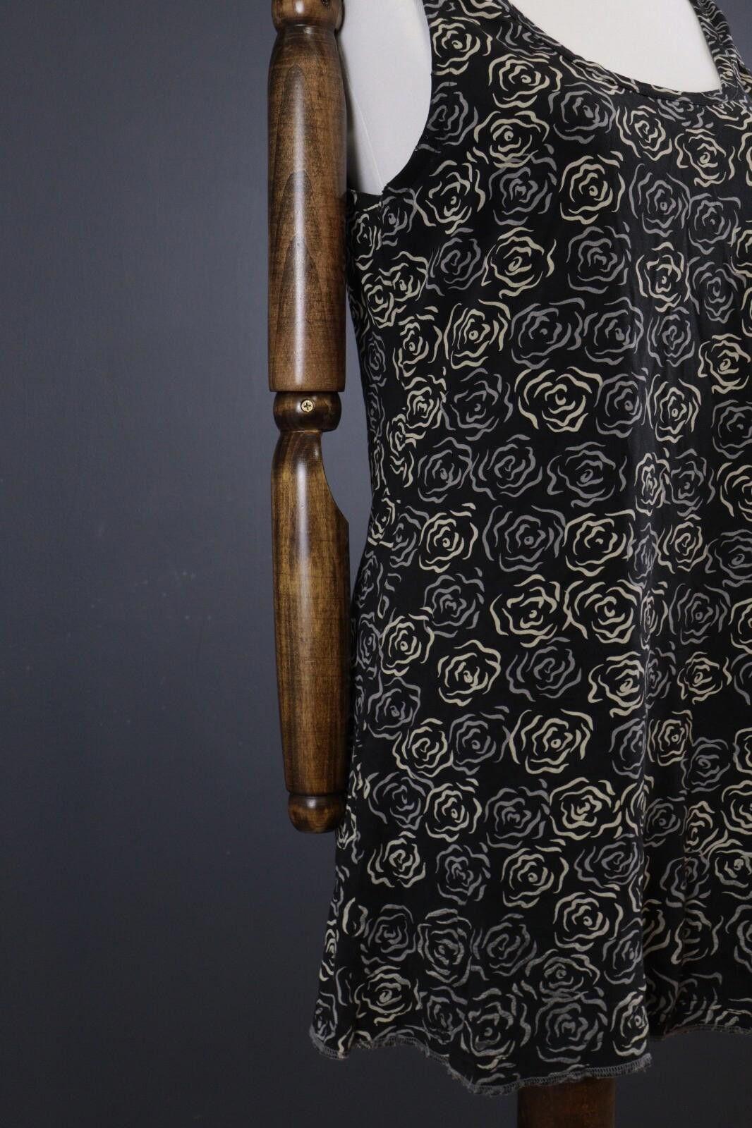 Designer Deerberg by Oska Black Floral Summer Blouson Dress Size L Size L / US 10 / IT 46 - 7 Thumbnail