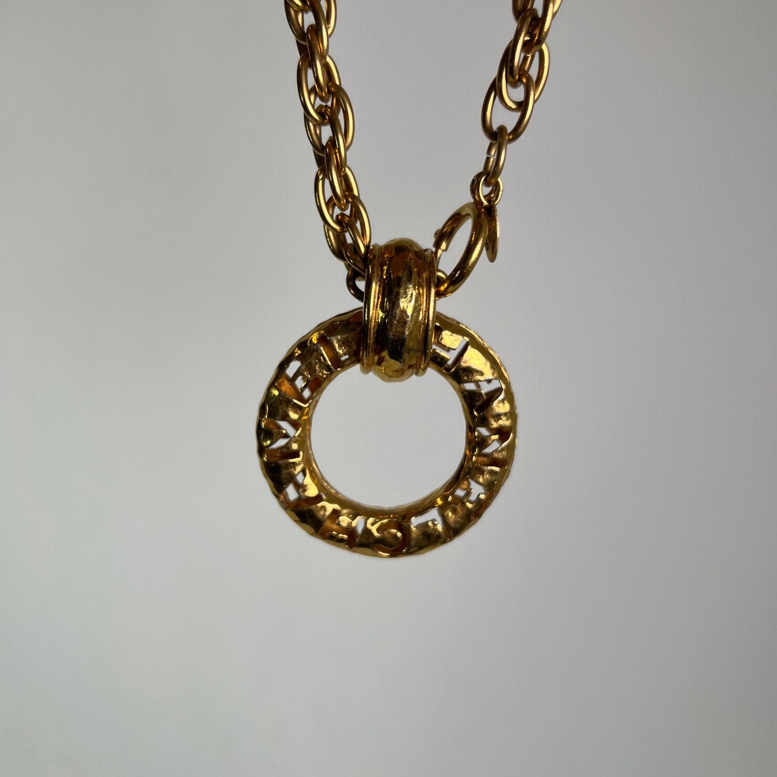 Chanel Chanel Gold Plated Cutout Logo Medallion Pendent Necklace Size ONE SIZE - 6 Thumbnail