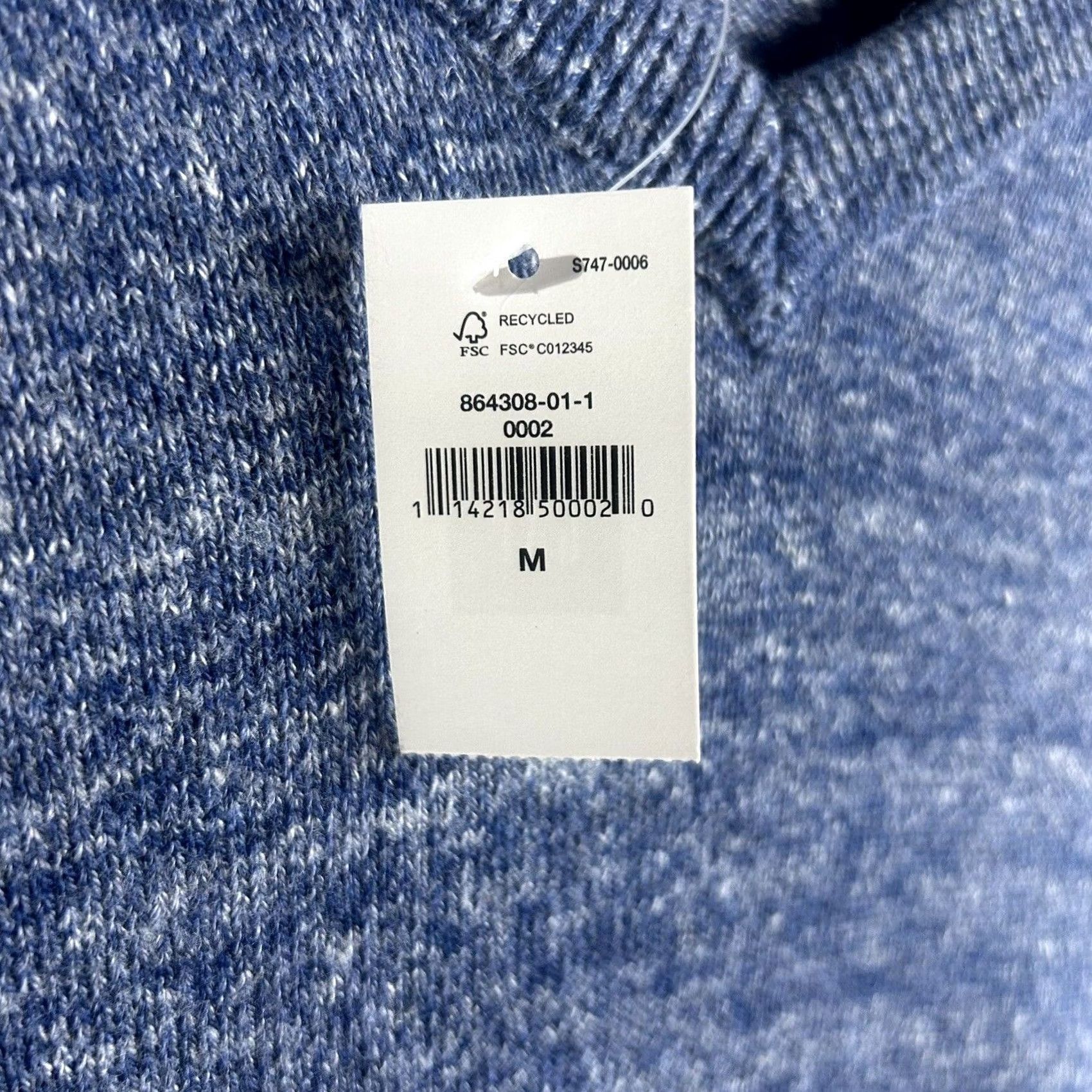 Gap Gap Men’s Blue V-Neck Lightweight Knit Cotton Blend Sweater Medium Size US M / EU 48-50 / 2 - 3 Thumbnail