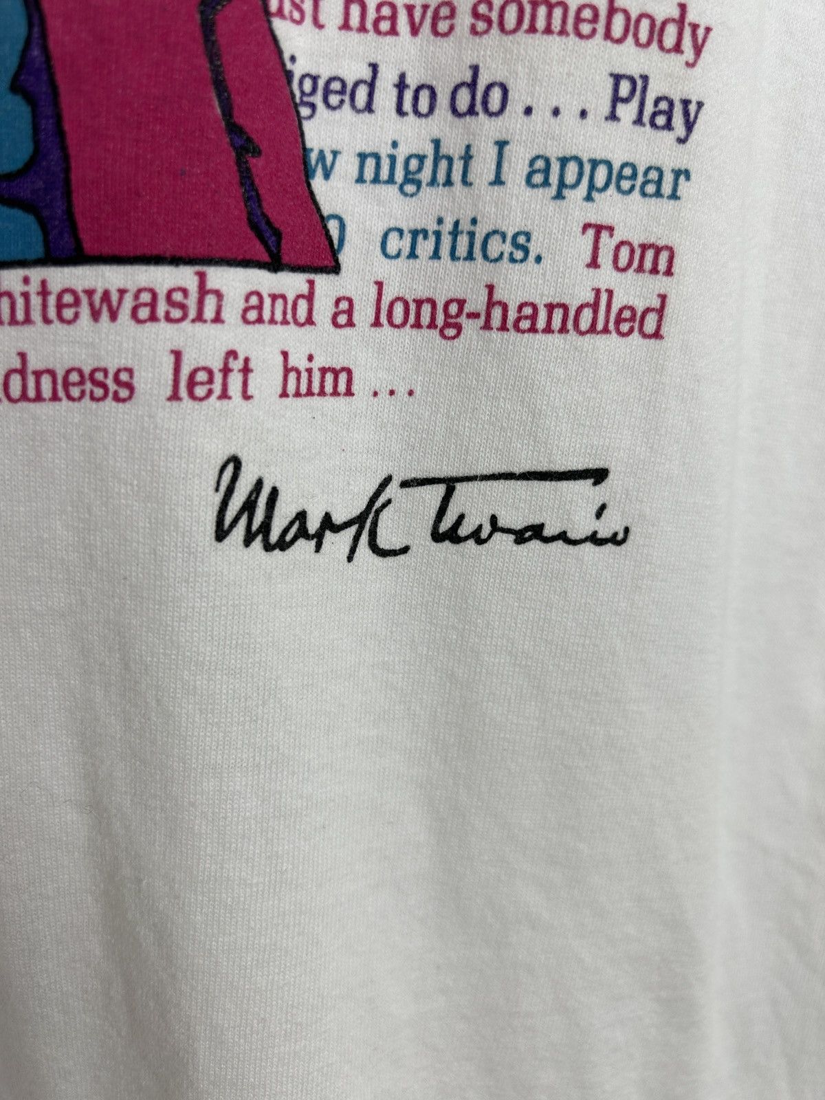 Vintage 90s Vintage Mark Twain 1990 Single Stitch Art Pizazz T-Shirt Size US M / EU 48-50 / 2 - 4 Thumbnail