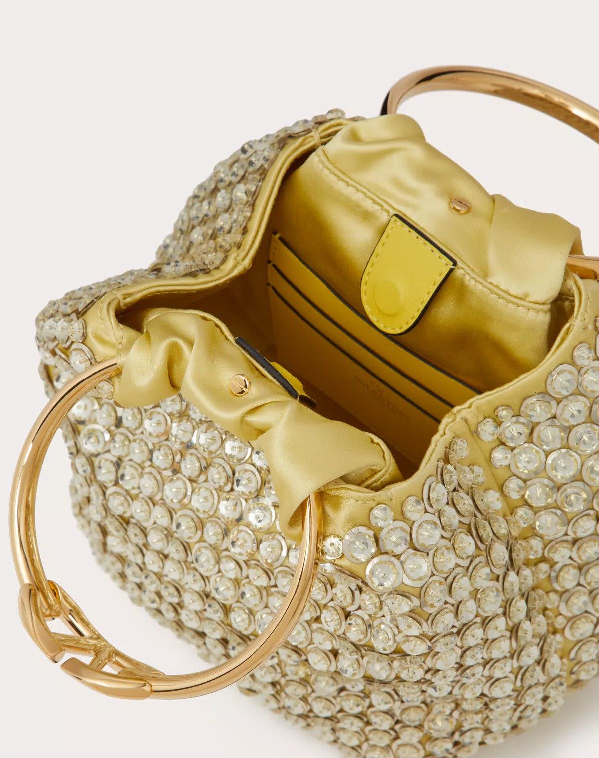 Valentino oc11z0725 Size:OS/Secrets Embroidered Bucket Bag in Silver Size ONE SIZE - 6 Thumbnail