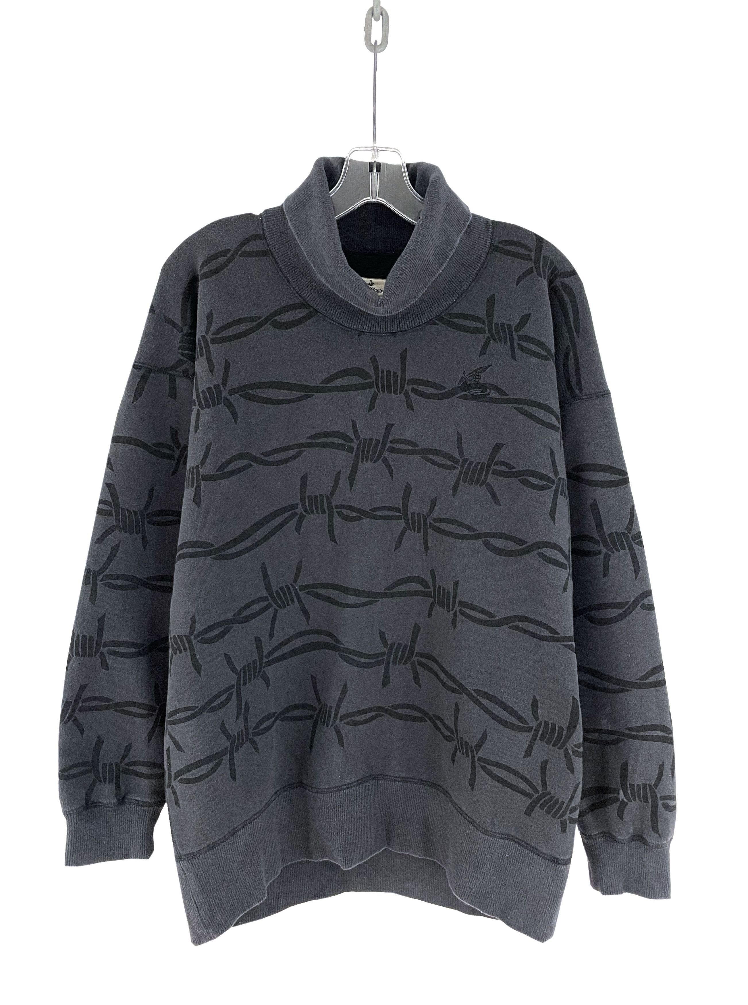 image of Vivienne Westwood Barbed Wire Turtleneck in Grey, Men's (Size Medium)