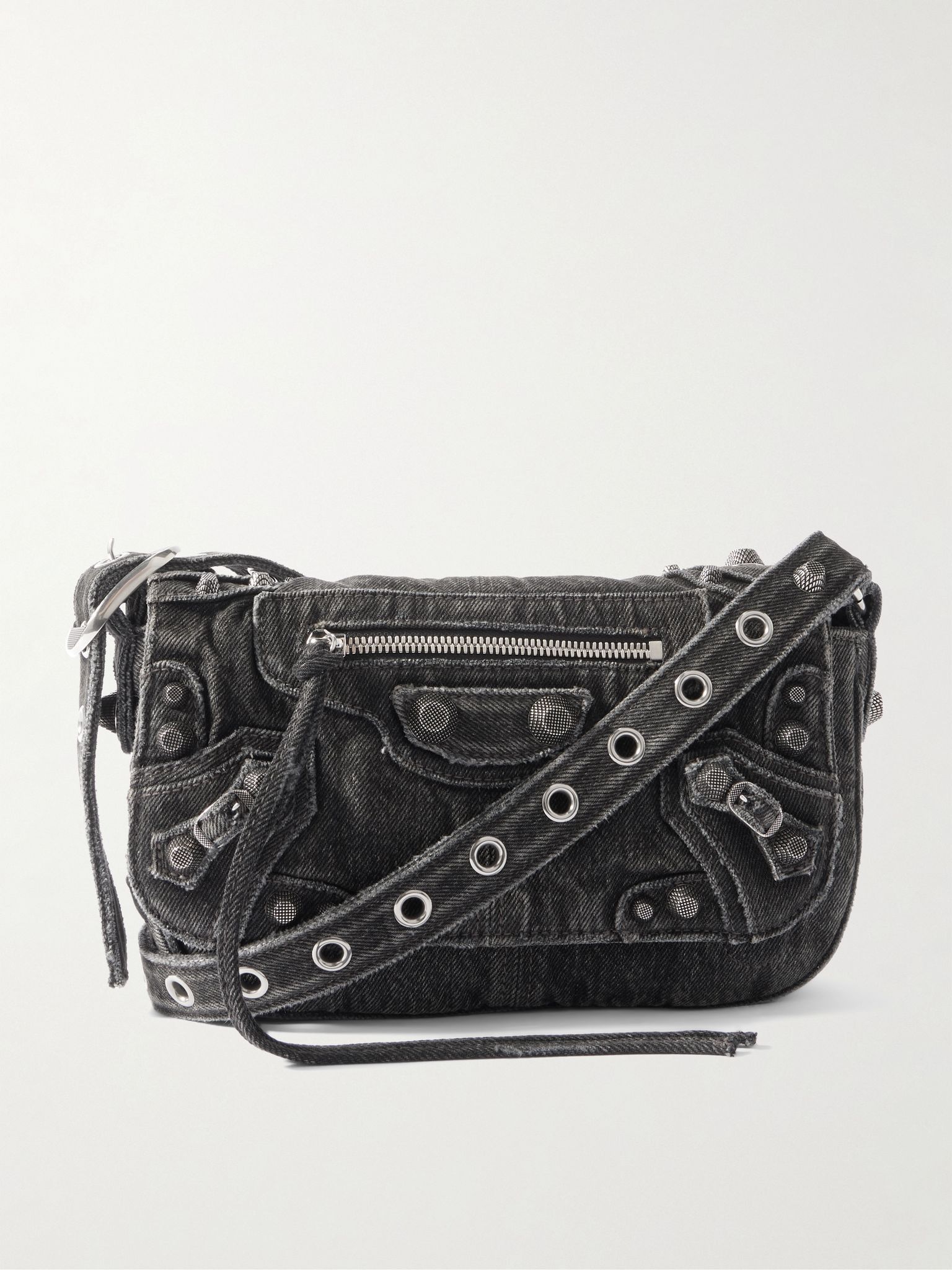 Balenciaga o1s1rm0226 Size: OS / Le Cagole XS Studded Washed-Denim Bag Size ONE SIZE - 1 Thumbnail