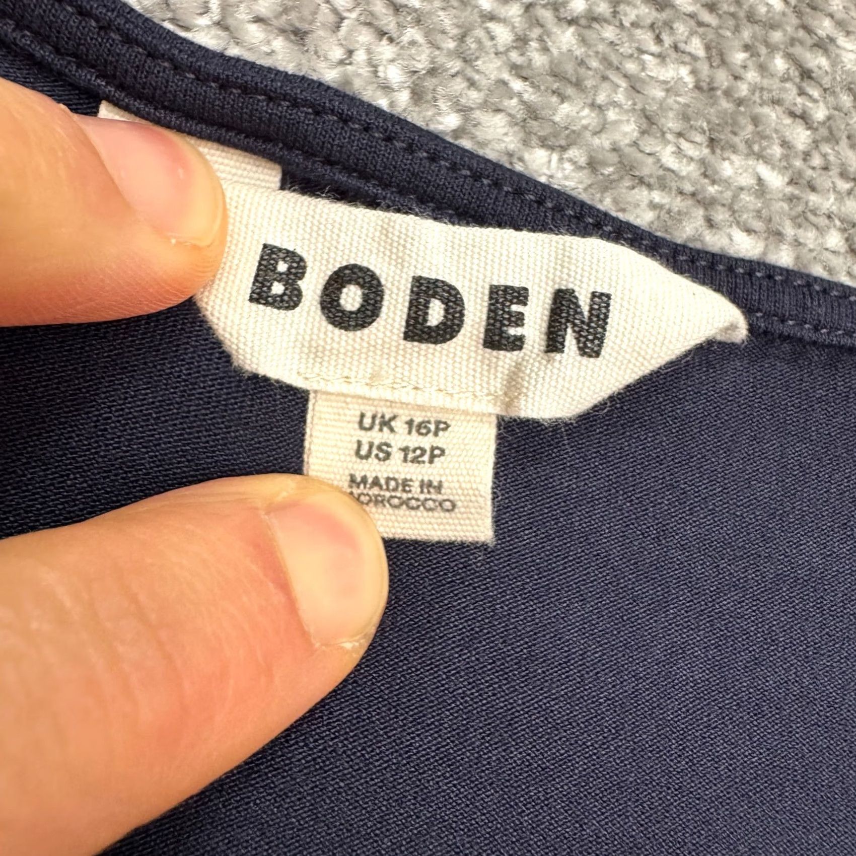 Boden Boden Dress Womens 12 Petite A-Line Fit & Flare Knee Length Navy Blue Short Sleeve Stretch Knit Size XL / US 12-14 / IT 48-50 - 6 Thumbnail