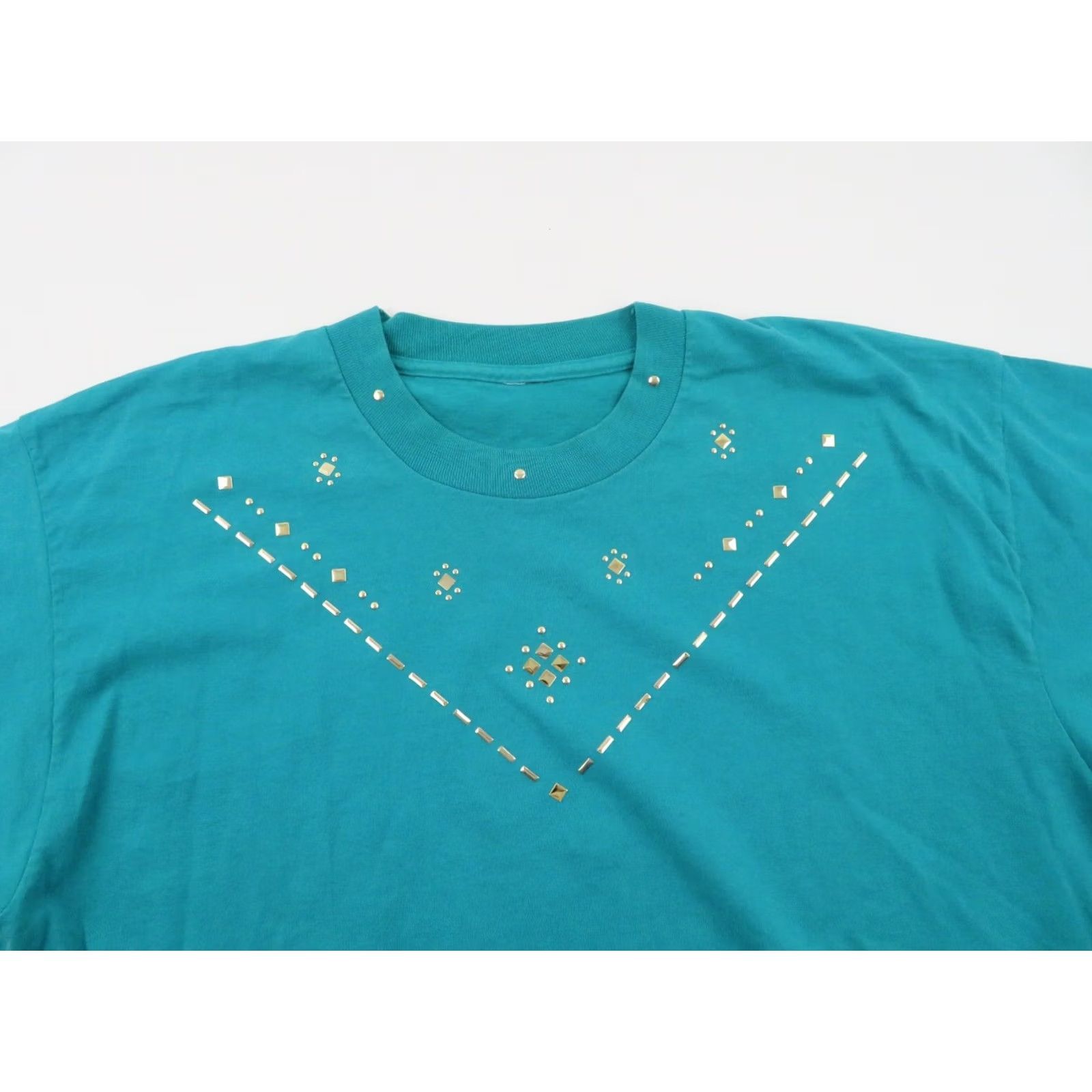Vintage VINTAGE Embellished Beaded 3D T Shirt Mens XL Blue Geometric 90s 80s Band Concert Screen Stars Hanes Size US XL / EU 56 / 4 - 3 Thumbnail