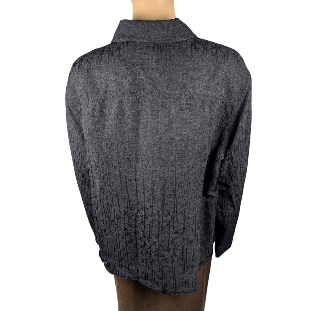 Chicos Chico's Black Silk Linen Jacket Shirt Size 3 US XL Size XL / US 12-14 / IT 48-50 - 4 Thumbnail