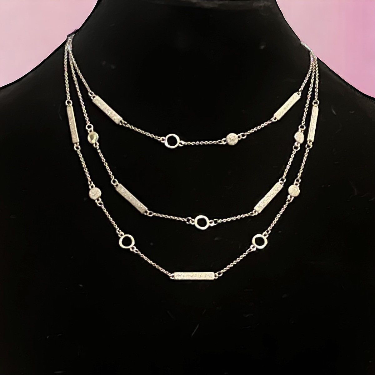 Other Charming Charlie triple strand layered glitter link necklace Size ONE SIZE - 1 Thumbnail