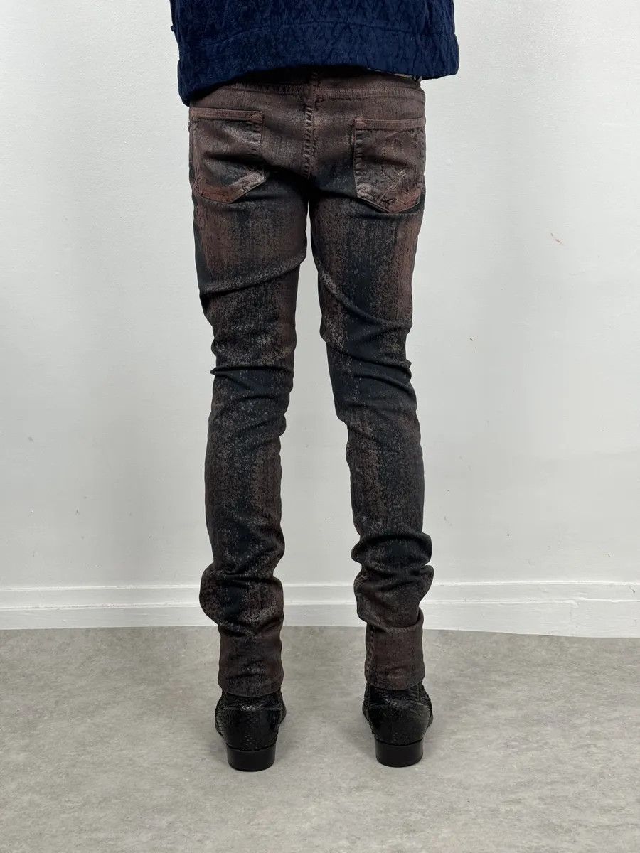 John Galliano SS2008 Galliano Copper Waxed Black & Brown Pants Size US 28 / EU 44 - 4 Thumbnail