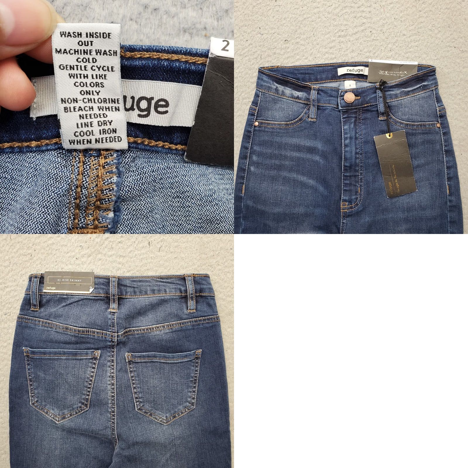 Vintage Refuge Womens Jeans 2 Blue Denim High Rise Frayed Hem Skinny Streetwear 2 Womens Blue Denim Skinny Jeans Size 26" / US 2 / IT 38 - 8 Thumbnail