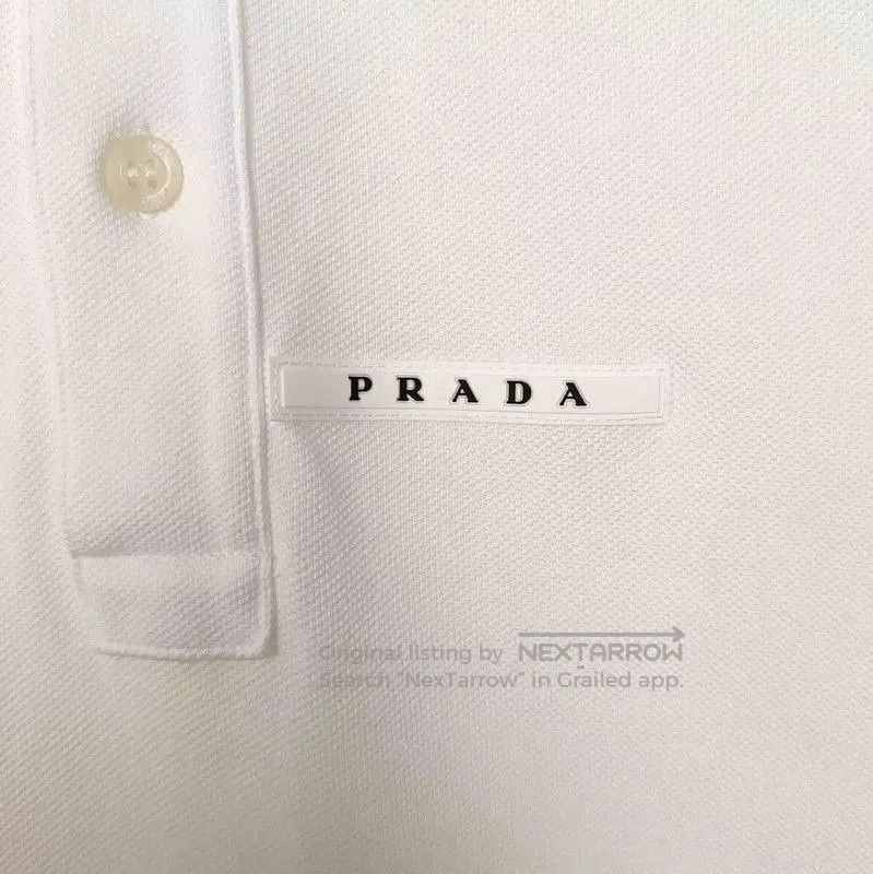 Prada Prada White Cotton Men's Polo Shirt. Size US M / EU 48-50 / 2 - 4 Thumbnail