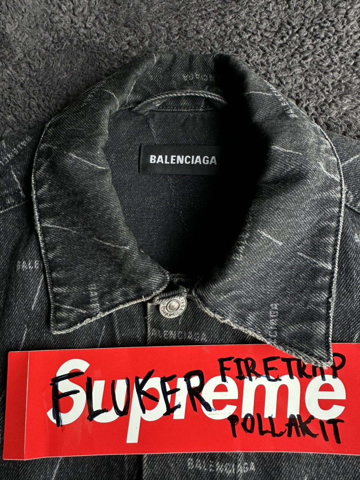 Balenciaga Balenciaga Oversized Stonewashed Logo Size US XL / EU 56 / 4 - 2 Thumbnail